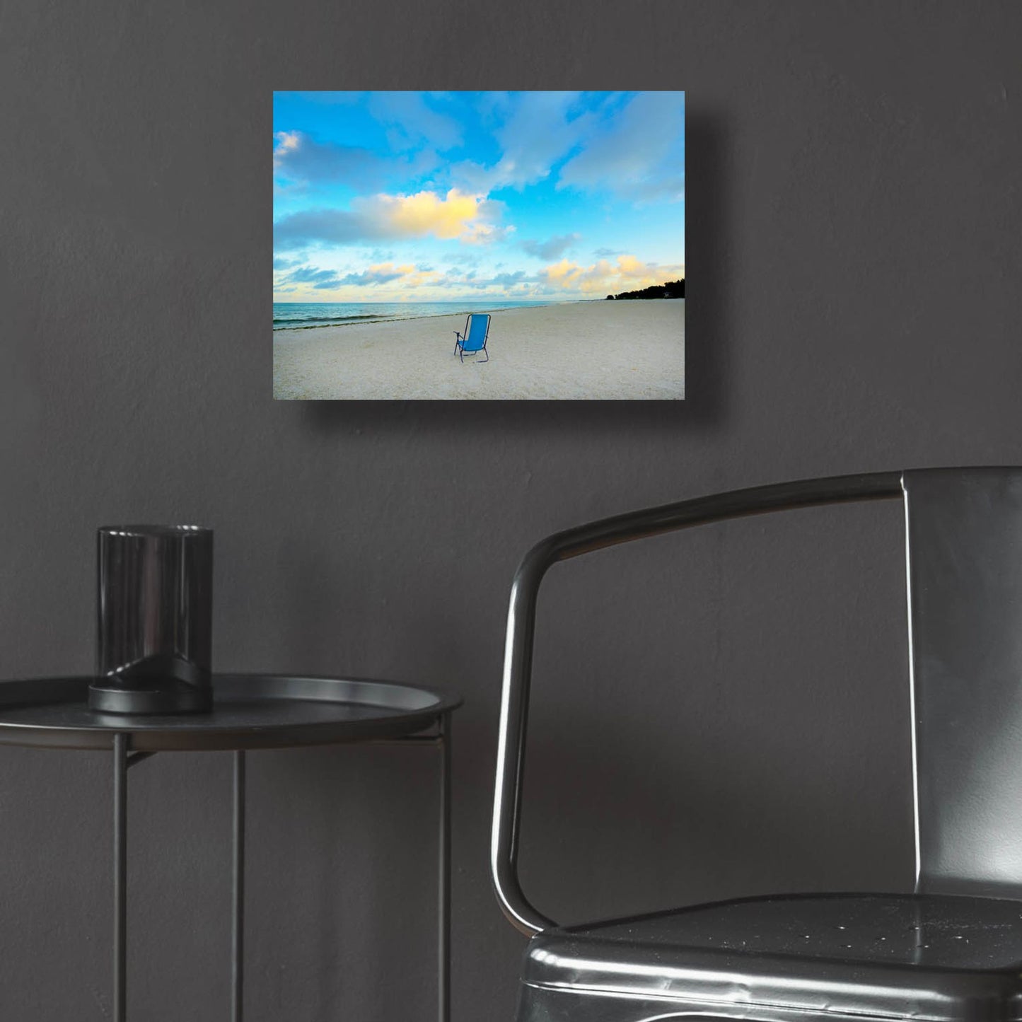 Epic Art ' Chair On Beach' by Jack Reed, Acrylic Glass Wall Art,16x12