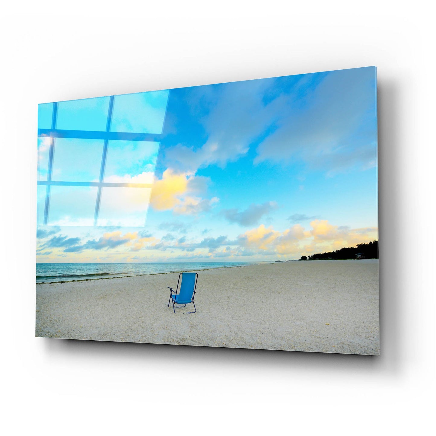 Epic Art ' Chair On Beach' by Jack Reed, Acrylic Glass Wall Art,24x16