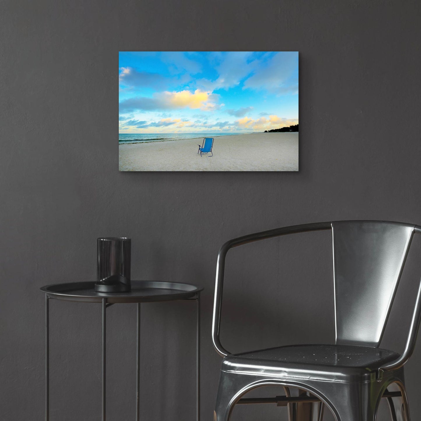 Epic Art ' Chair On Beach' by Jack Reed, Acrylic Glass Wall Art,24x16