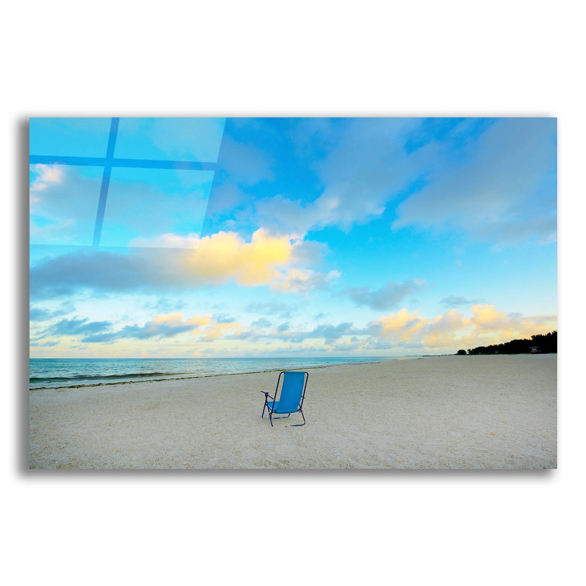 Epic Art ' Chair On Beach' by Jack Reed, Acrylic Glass Wall Art,24x16