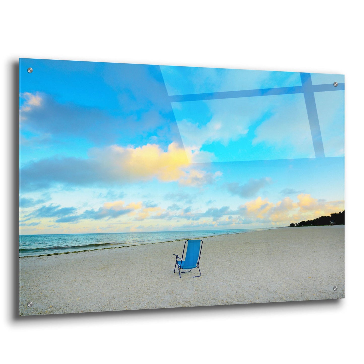 Epic Art ' Chair On Beach' by Jack Reed, Acrylic Glass Wall Art,36x24