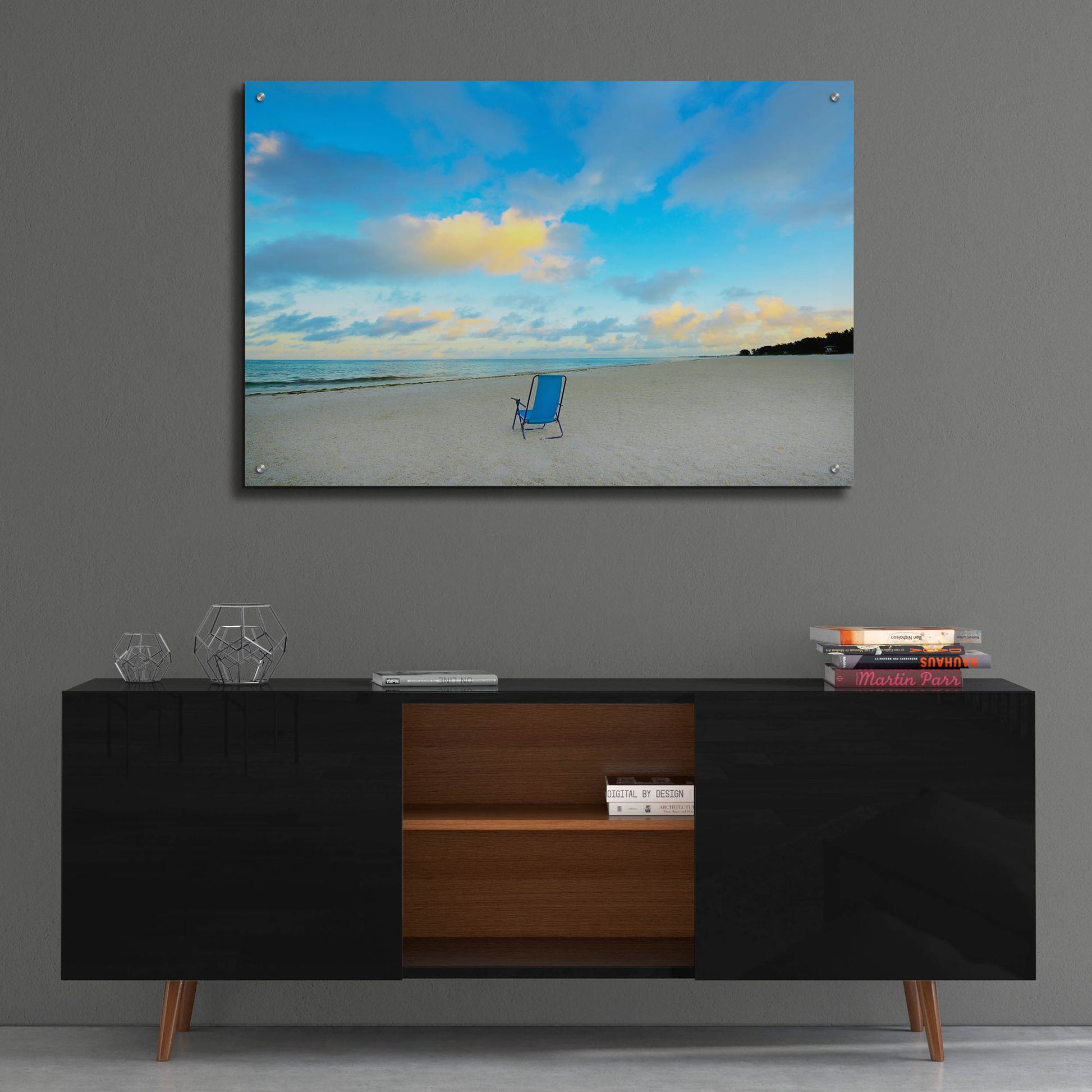 Epic Art ' Chair On Beach' by Jack Reed, Acrylic Glass Wall Art,36x24