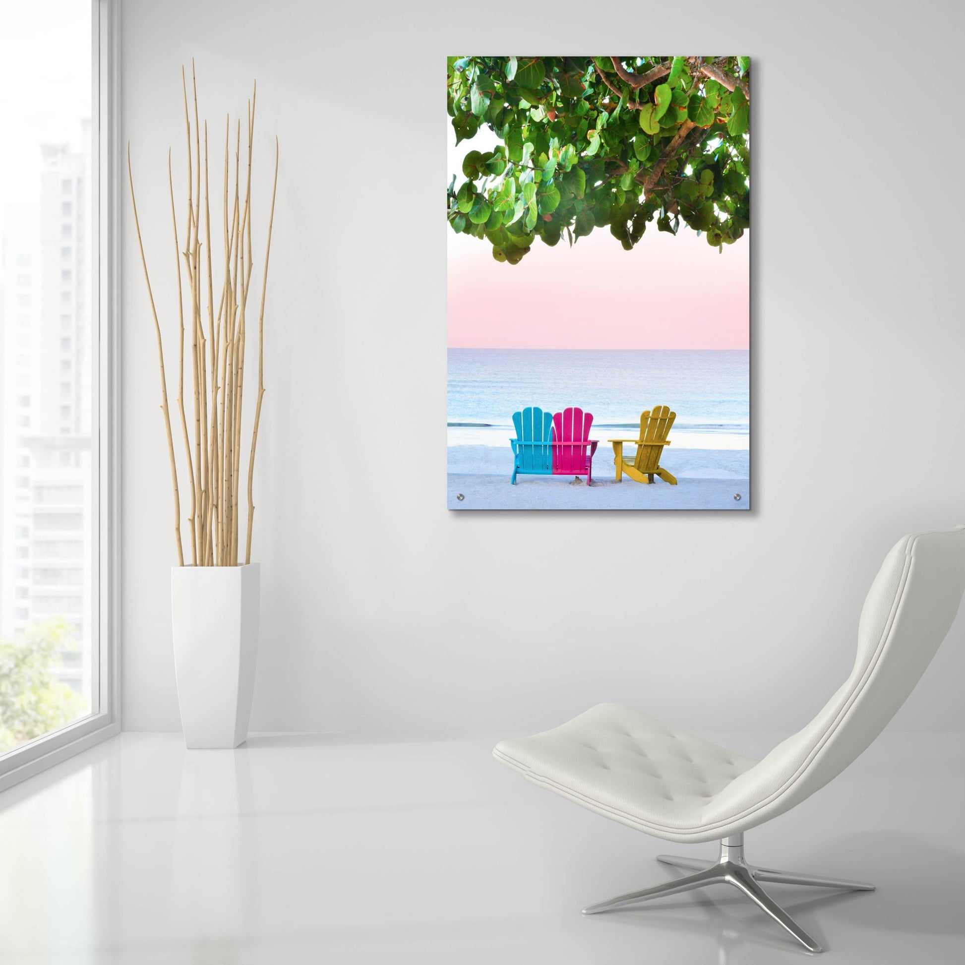 Epic Art ' Three Chairs' by Jack Reed, Acrylic Glass Wall Art,24x36