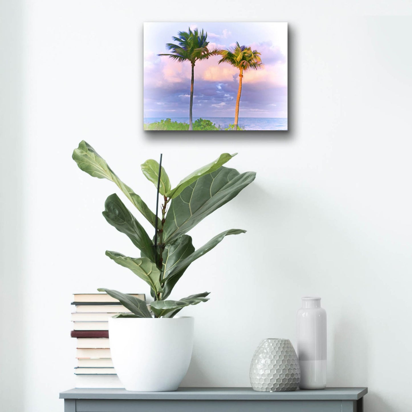 Epic Art ' Two Palms' by Jack Reed, Acrylic Glass Wall Art,16x12