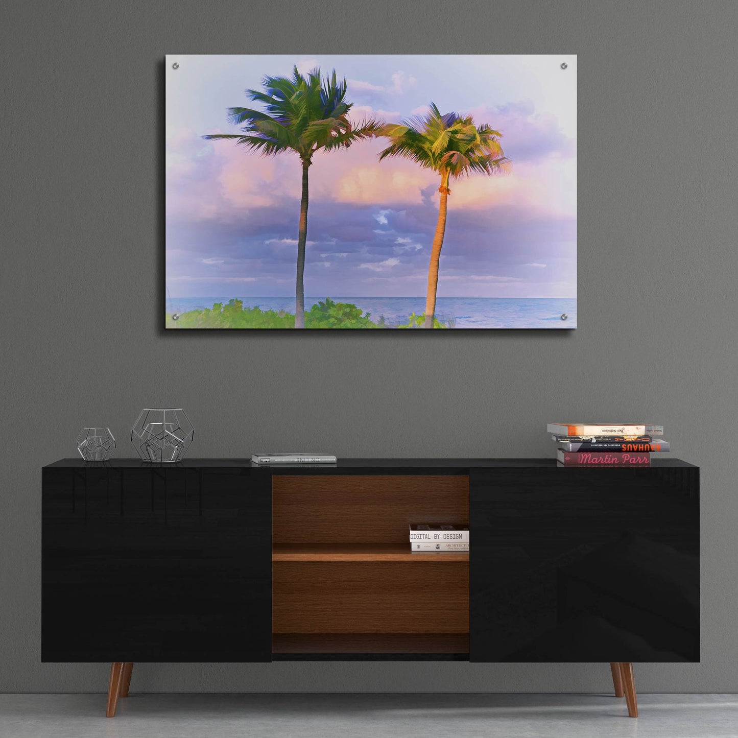 Epic Art ' Two Palms' by Jack Reed, Acrylic Glass Wall Art,36x24