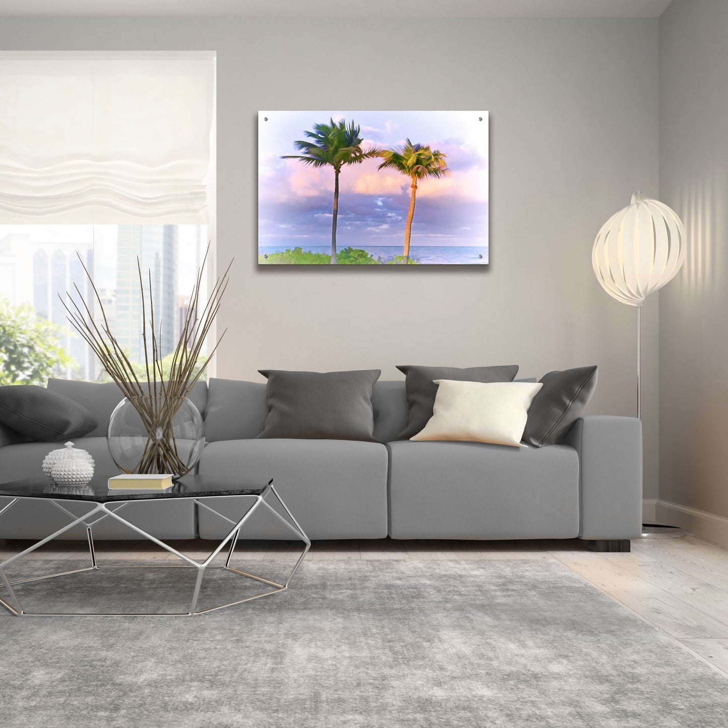 Epic Art ' Two Palms' by Jack Reed, Acrylic Glass Wall Art,36x24