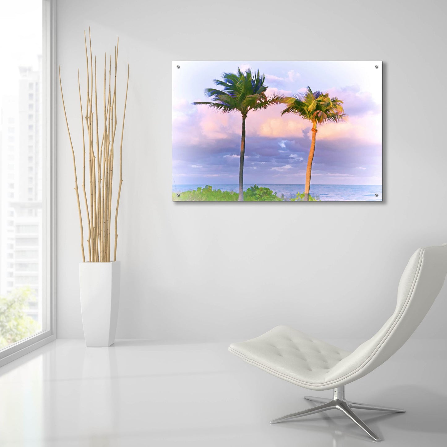 Epic Art ' Two Palms' by Jack Reed, Acrylic Glass Wall Art,36x24