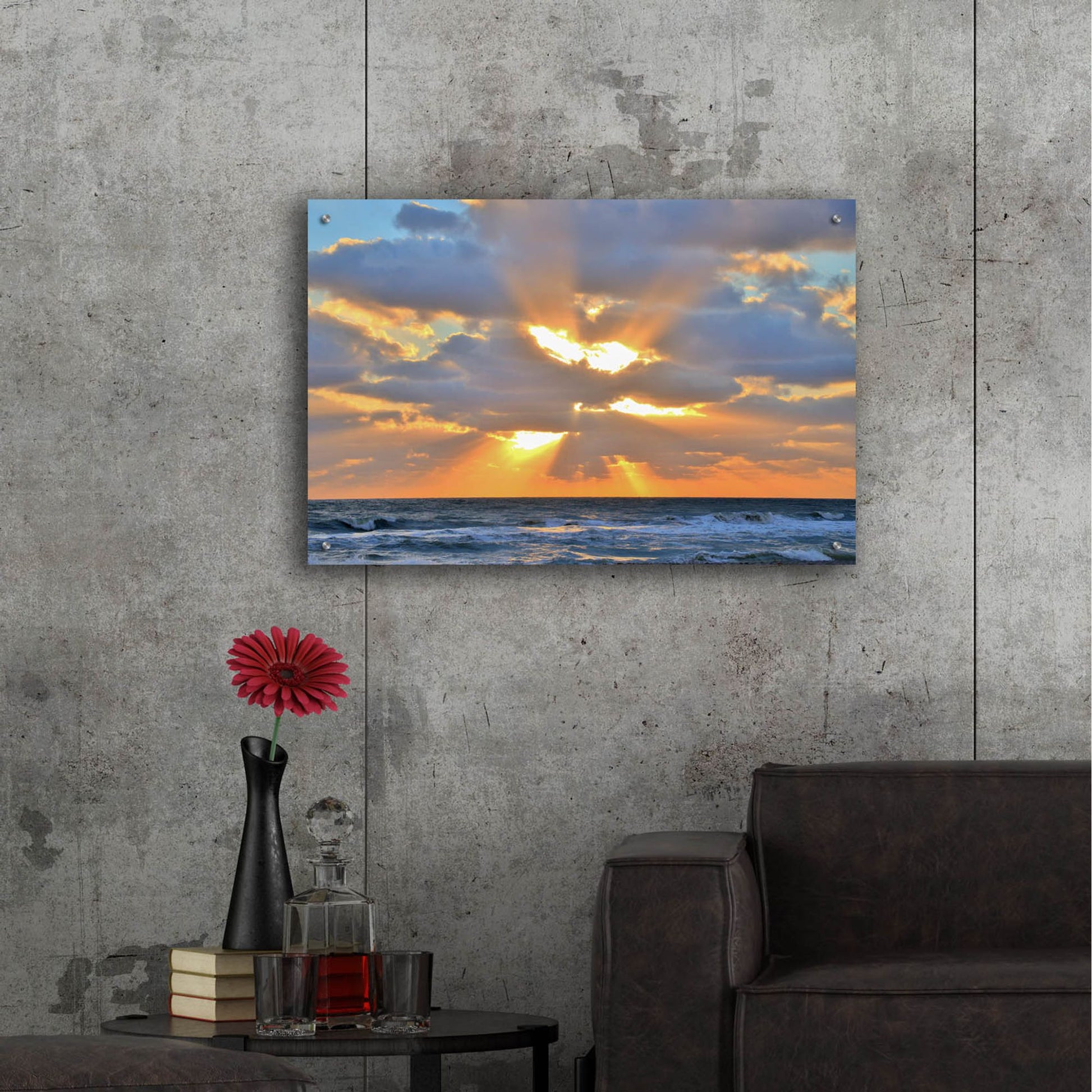 Epic Art ' Sunrise Drama' by Jack Reed, Acrylic Glass Wall Art,36x24