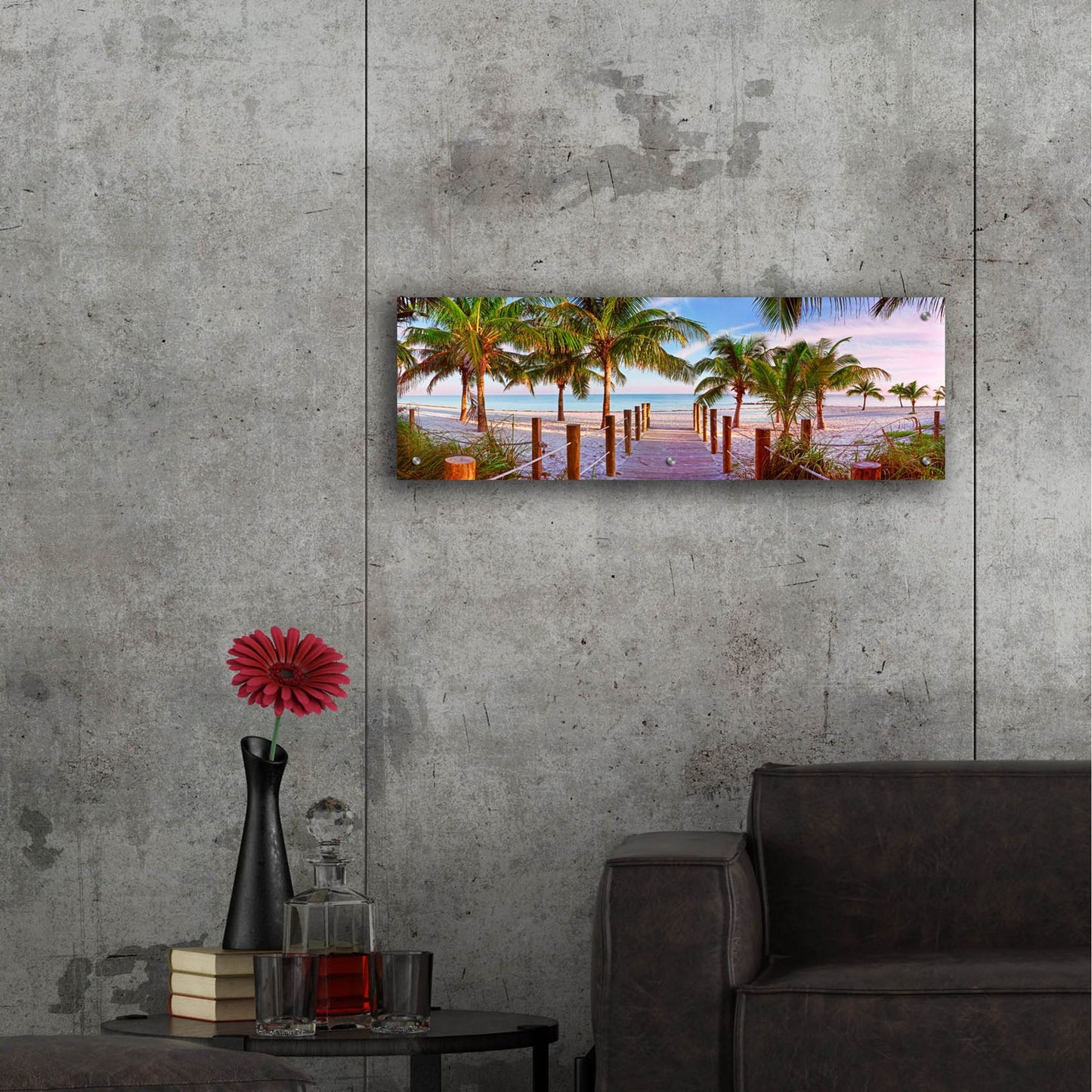 Epic Art ' Swathers Beach' by Jack Reed, Acrylic Glass Wall Art,36x12