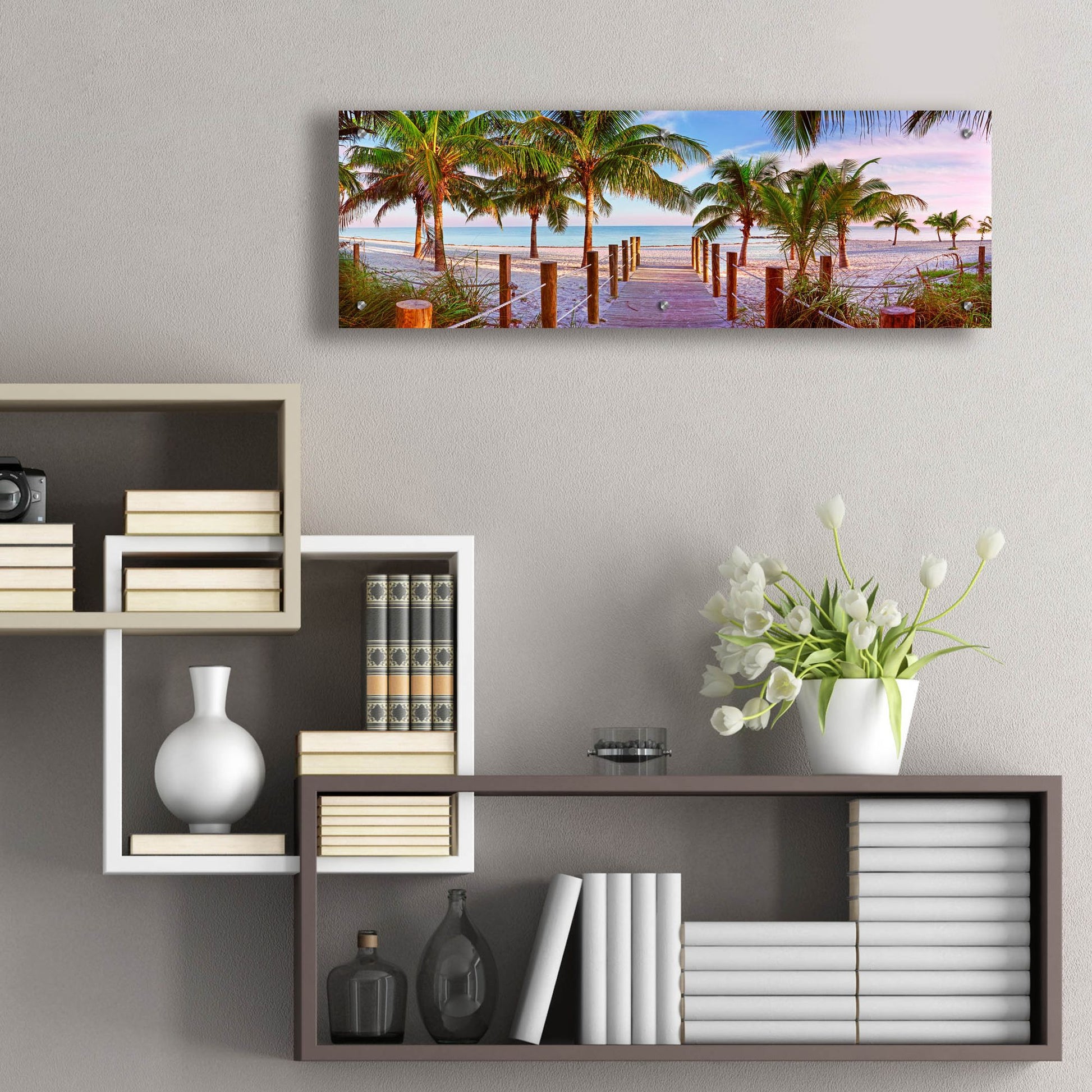 Epic Art ' Swathers Beach' by Jack Reed, Acrylic Glass Wall Art,36x12