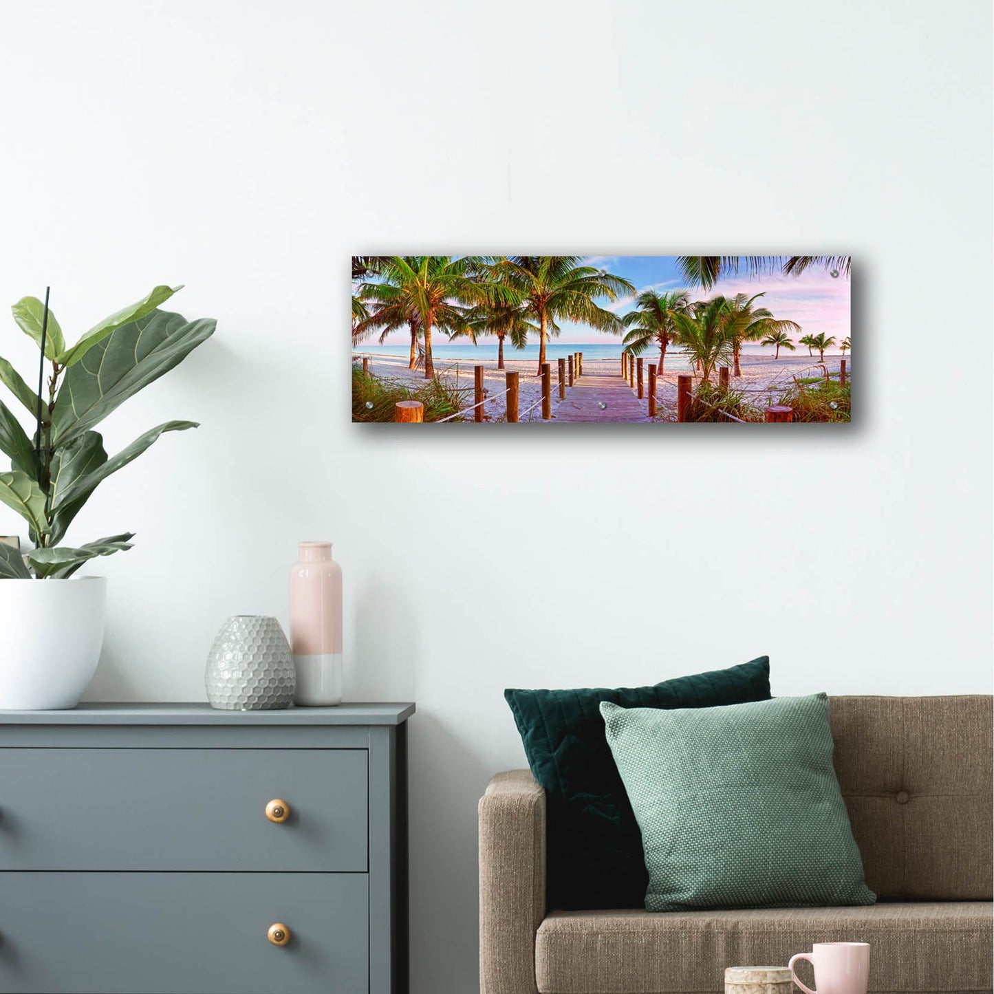 Epic Art ' Swathers Beach' by Jack Reed, Acrylic Glass Wall Art,36x12