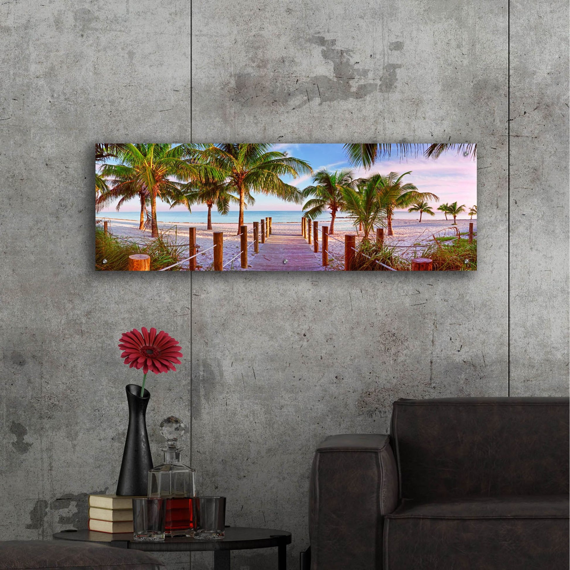 Epic Art ' Swathers Beach' by Jack Reed, Acrylic Glass Wall Art,48x16