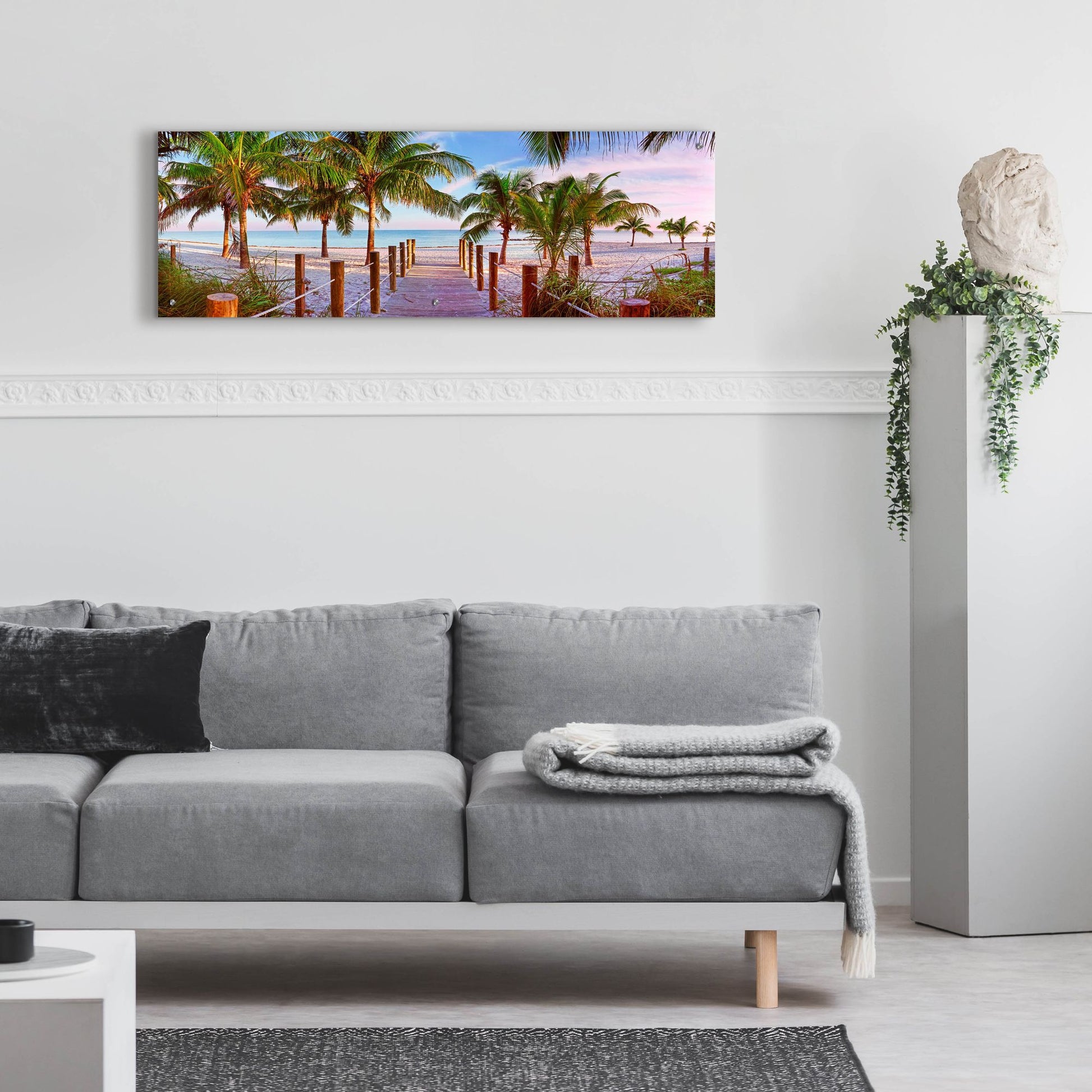 Epic Art ' Swathers Beach' by Jack Reed, Acrylic Glass Wall Art,48x16