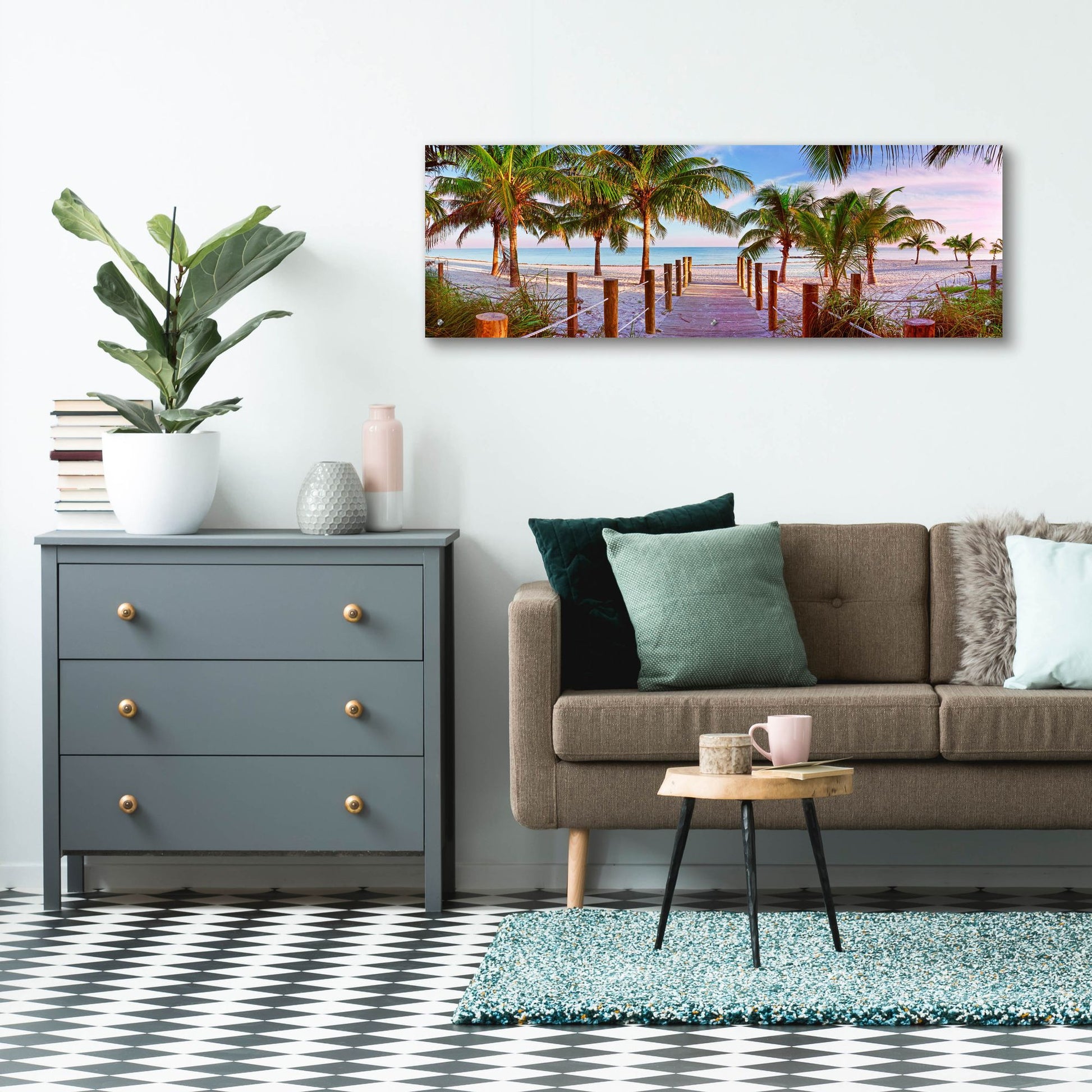 Epic Art ' Swathers Beach' by Jack Reed, Acrylic Glass Wall Art,48x16