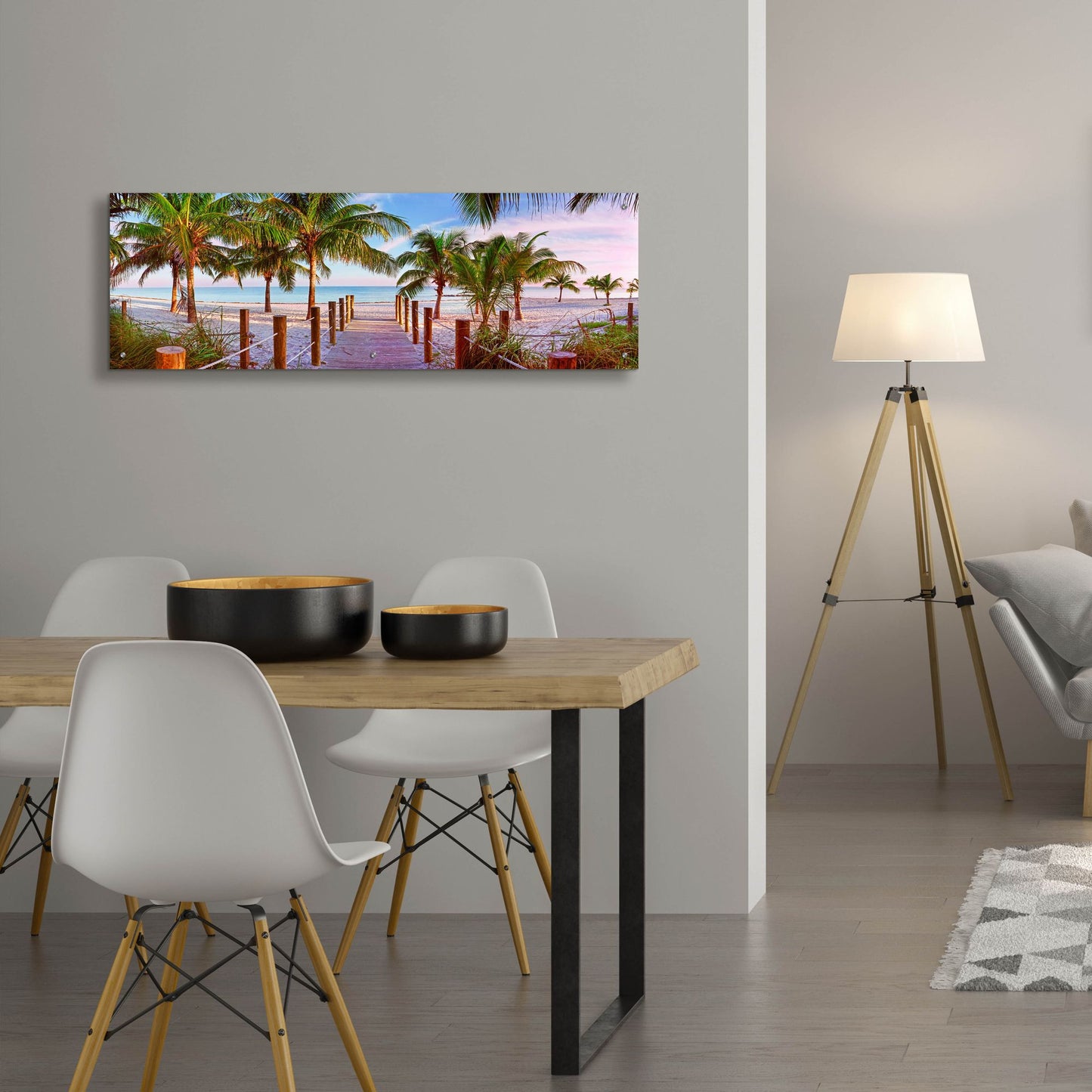 Epic Art ' Swathers Beach' by Jack Reed, Acrylic Glass Wall Art,48x16