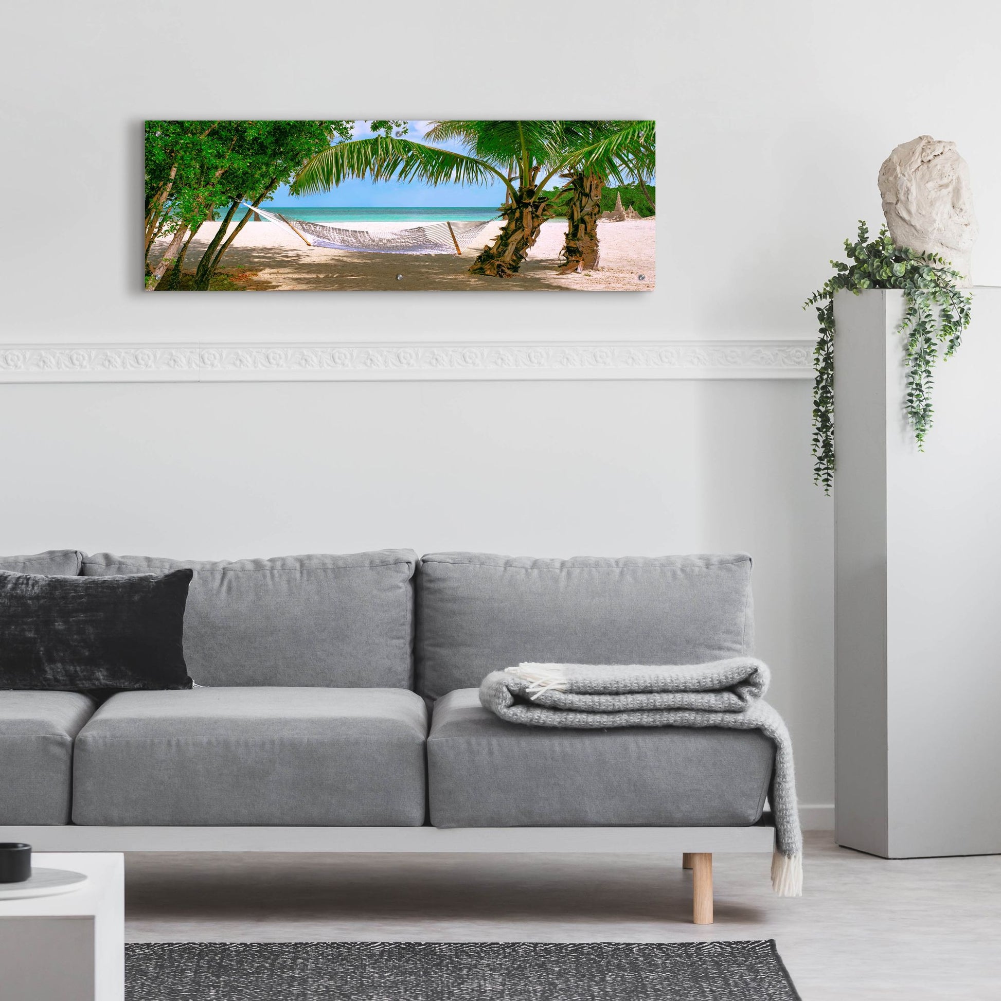 Epic Art ' Sand Castle' by Jack Reed, Acrylic Glass Wall Art,48x16