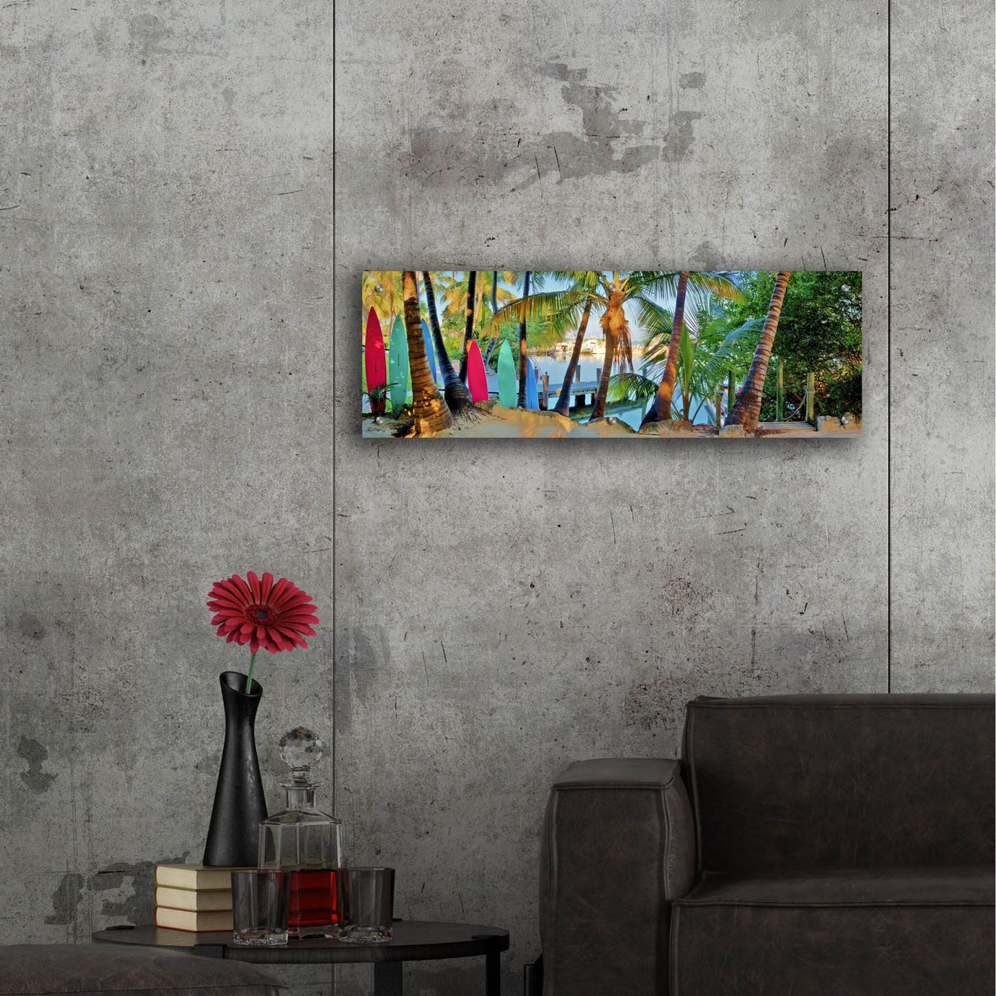 Epic Art ' Island Style' by Jack Reed, Acrylic Glass Wall Art,36x12