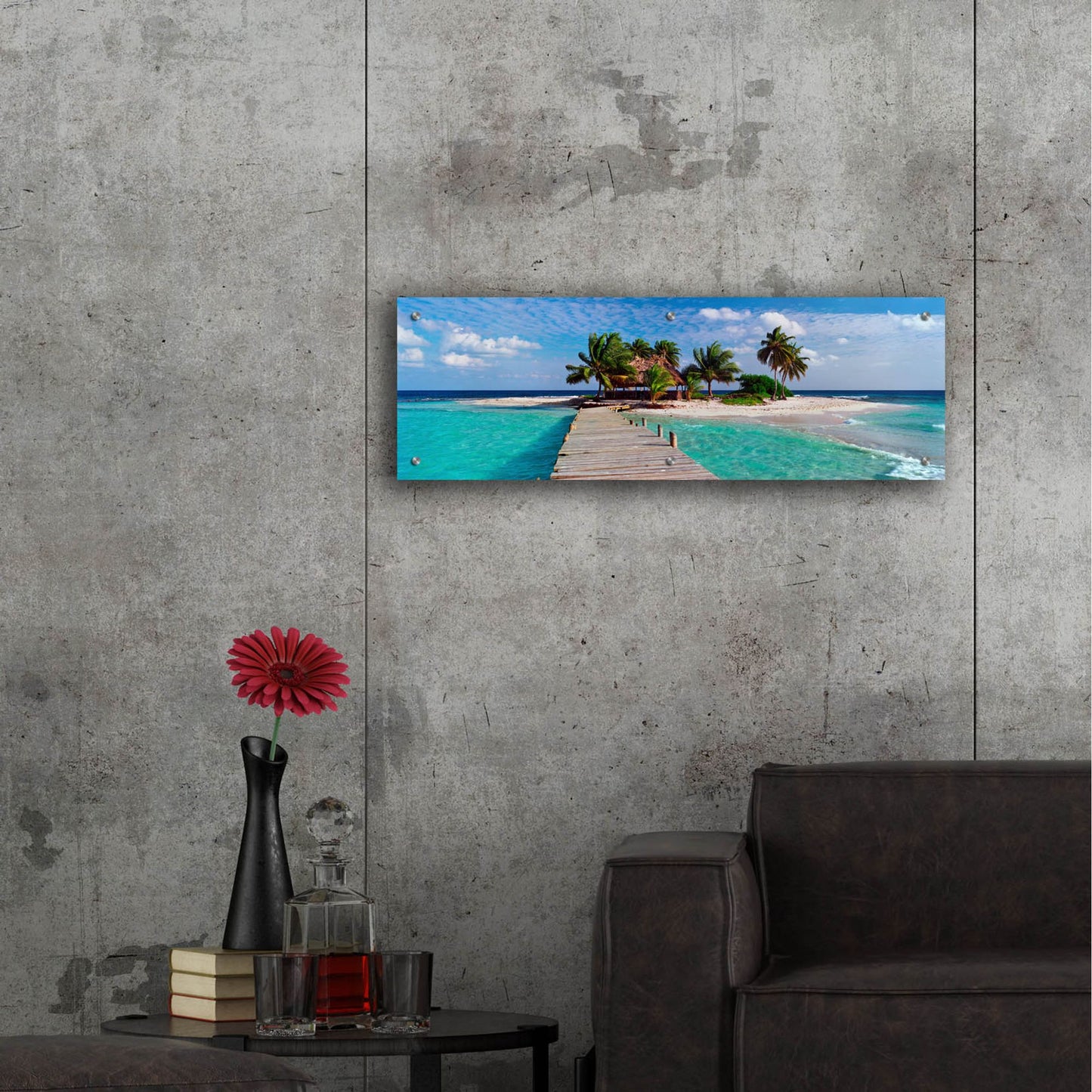 Epic Art ' Island Life' by Jack Reed, Acrylic Glass Wall Art,36x12