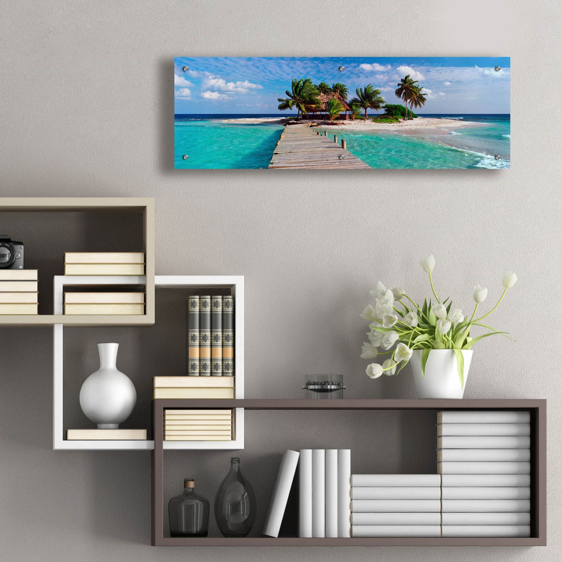 Epic Art ' Island Life' by Jack Reed, Acrylic Glass Wall Art,36x12