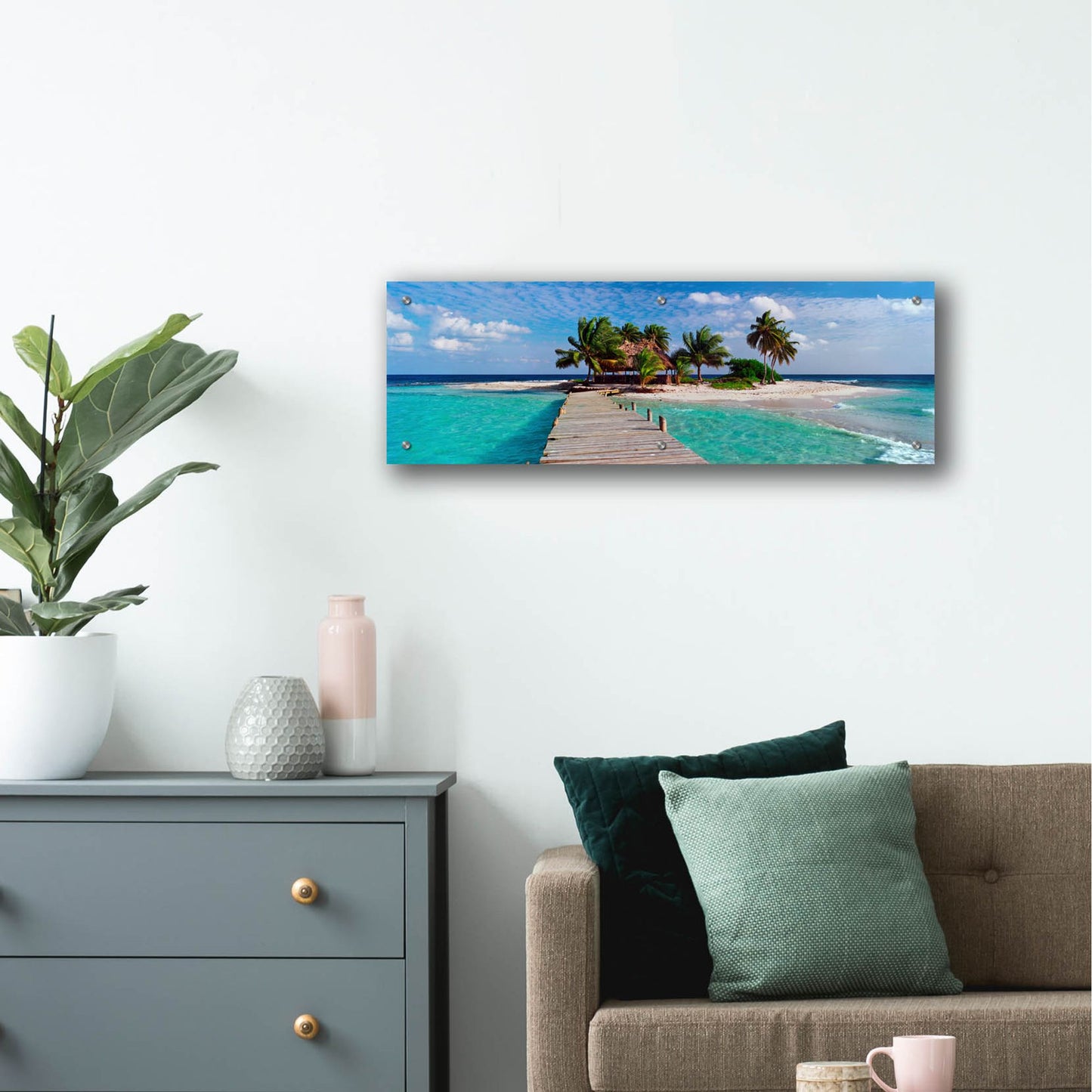 Epic Art ' Island Life' by Jack Reed, Acrylic Glass Wall Art,36x12