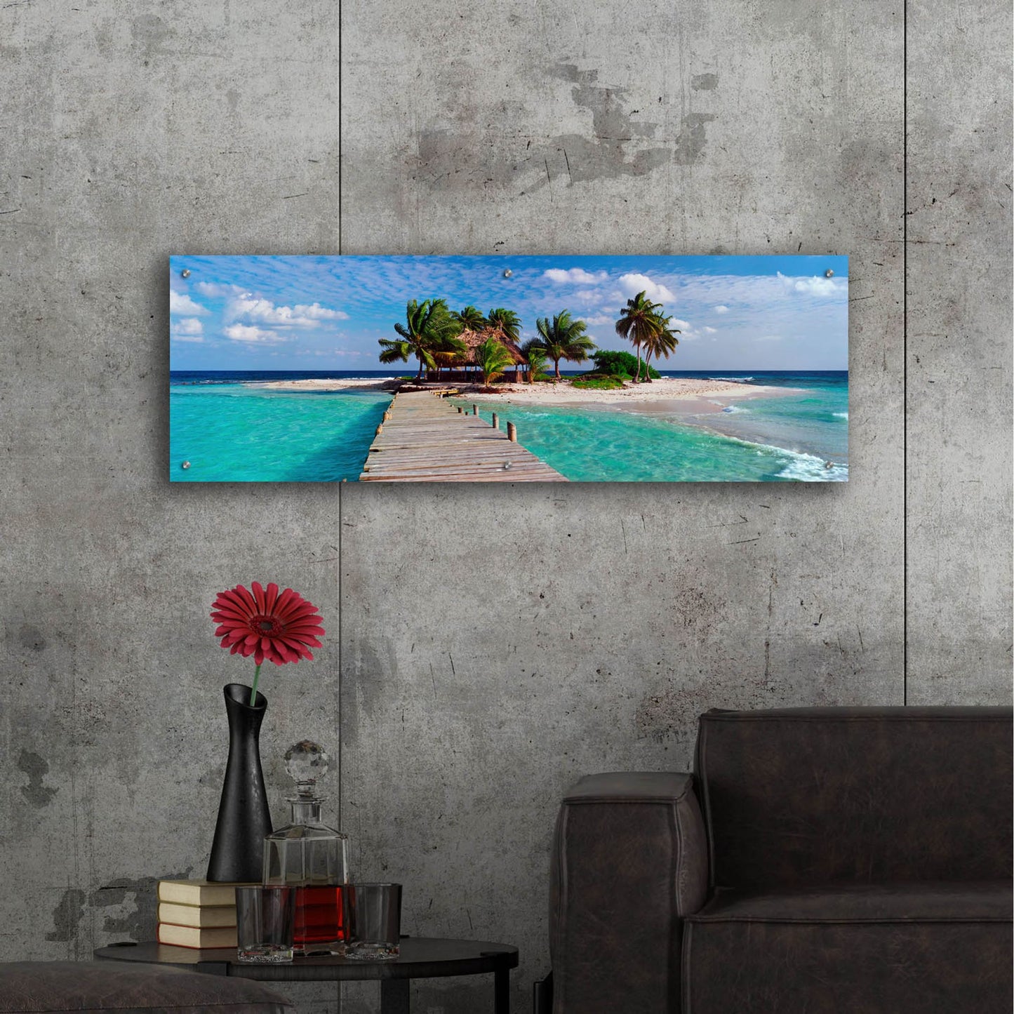 Epic Art ' Island Life' by Jack Reed, Acrylic Glass Wall Art,48x16