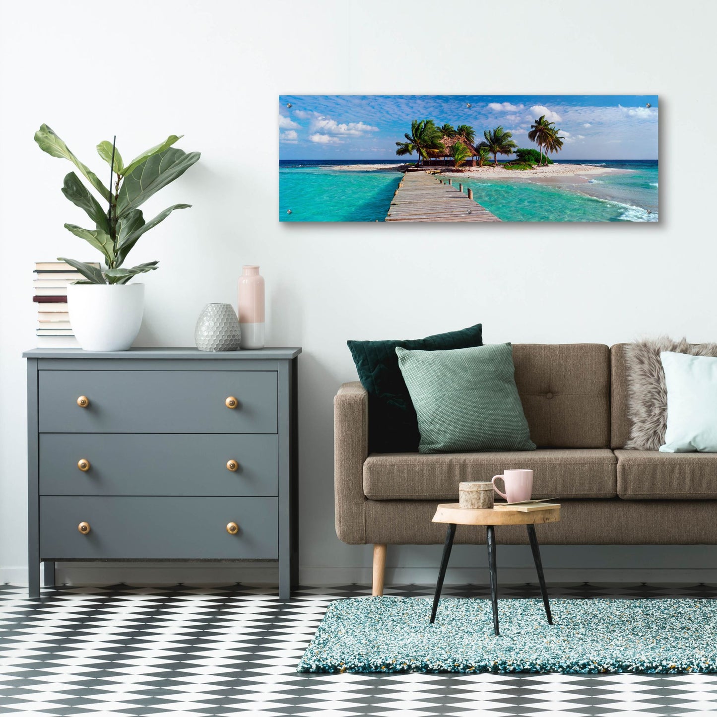 Epic Art ' Island Life' by Jack Reed, Acrylic Glass Wall Art,48x16