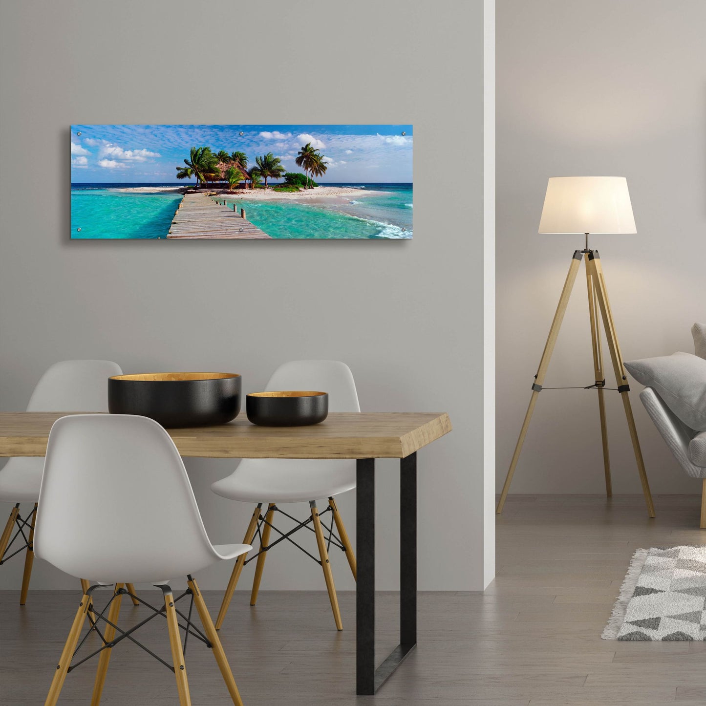 Epic Art ' Island Life' by Jack Reed, Acrylic Glass Wall Art,48x16
