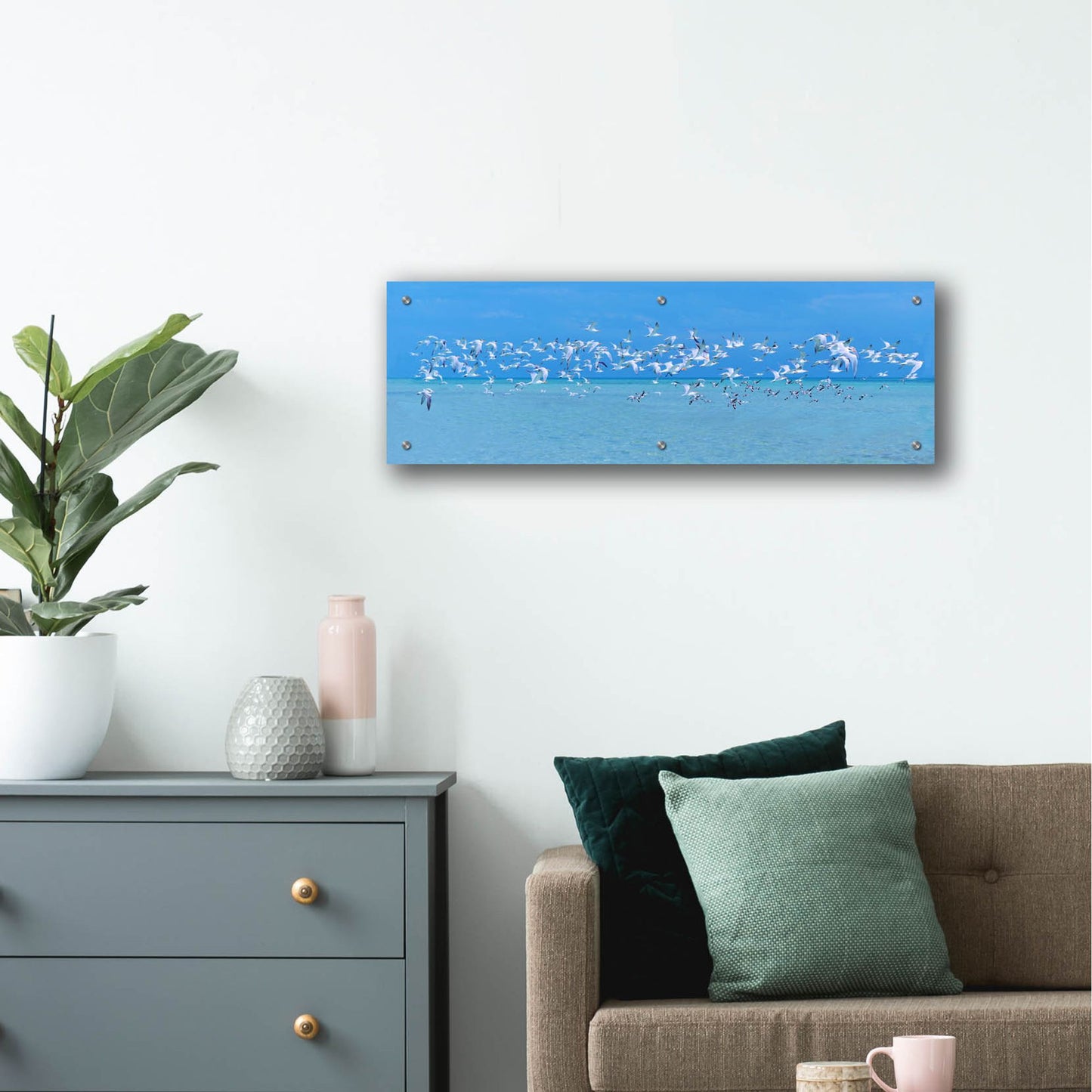 Epic Art ' Sugarlife Seabirds' by Jack Reed, Acrylic Glass Wall Art,36x12