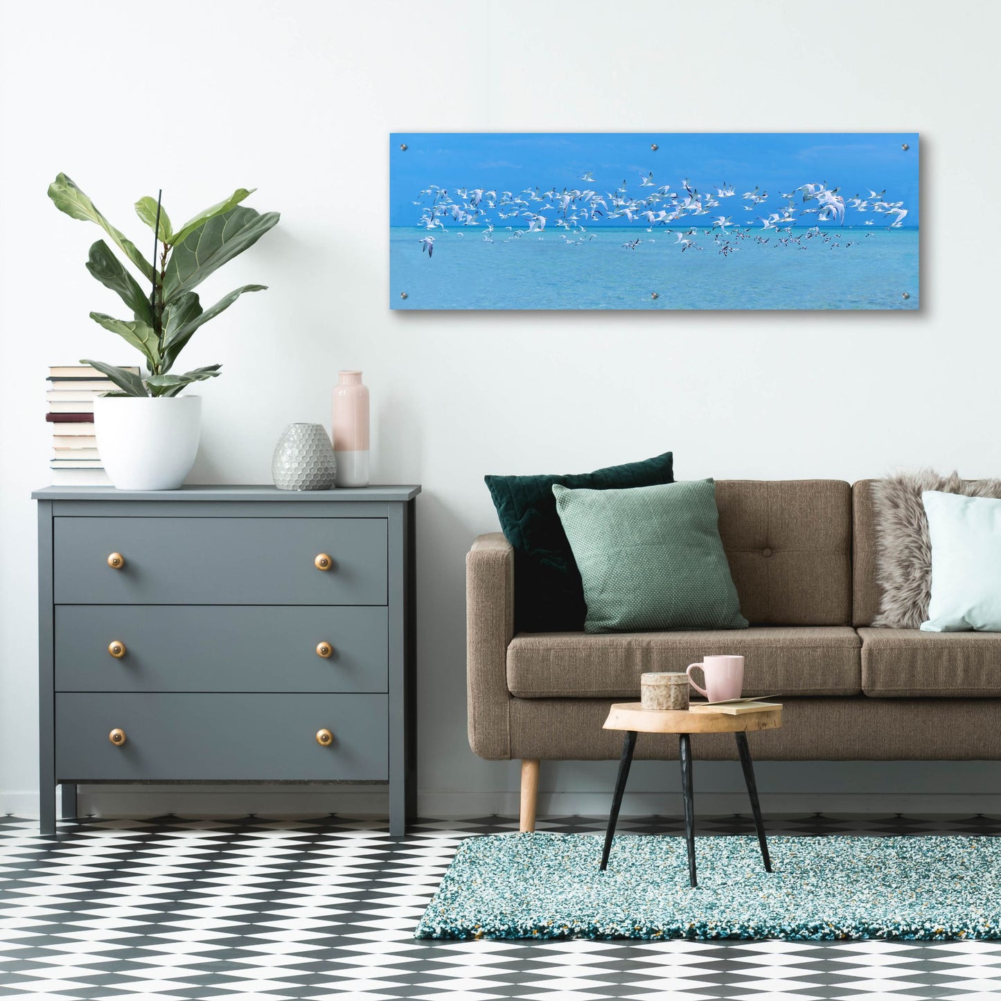 Epic Art ' Sugarlife Seabirds' by Jack Reed, Acrylic Glass Wall Art,48x16