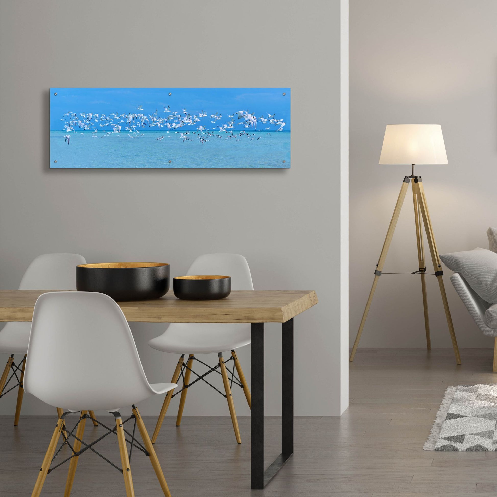 Epic Art ' Sugarlife Seabirds' by Jack Reed, Acrylic Glass Wall Art,48x16