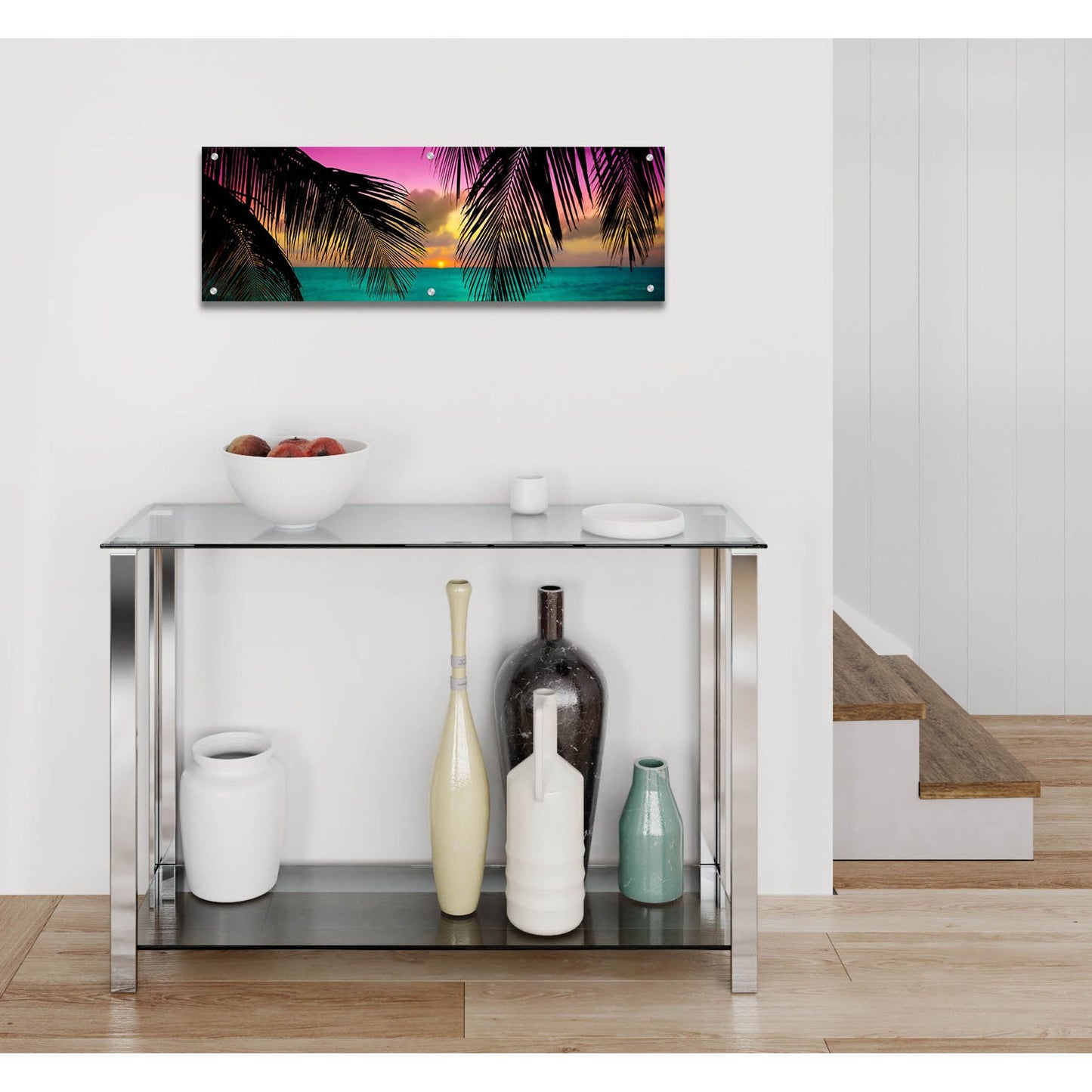 Epic Art ' Sun Palms' by Jack Reed, Acrylic Glass Wall Art,36x12