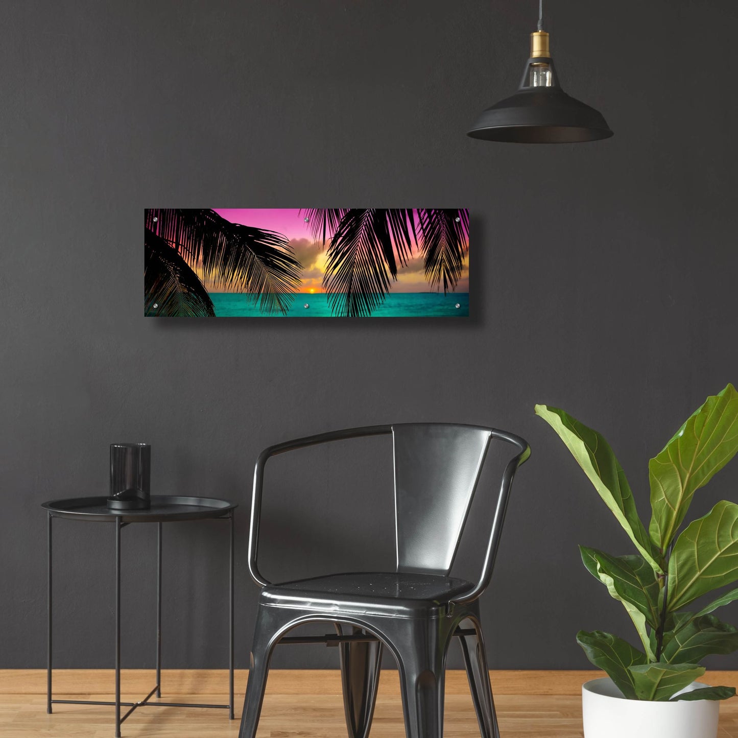 Epic Art ' Sun Palms' by Jack Reed, Acrylic Glass Wall Art,36x12