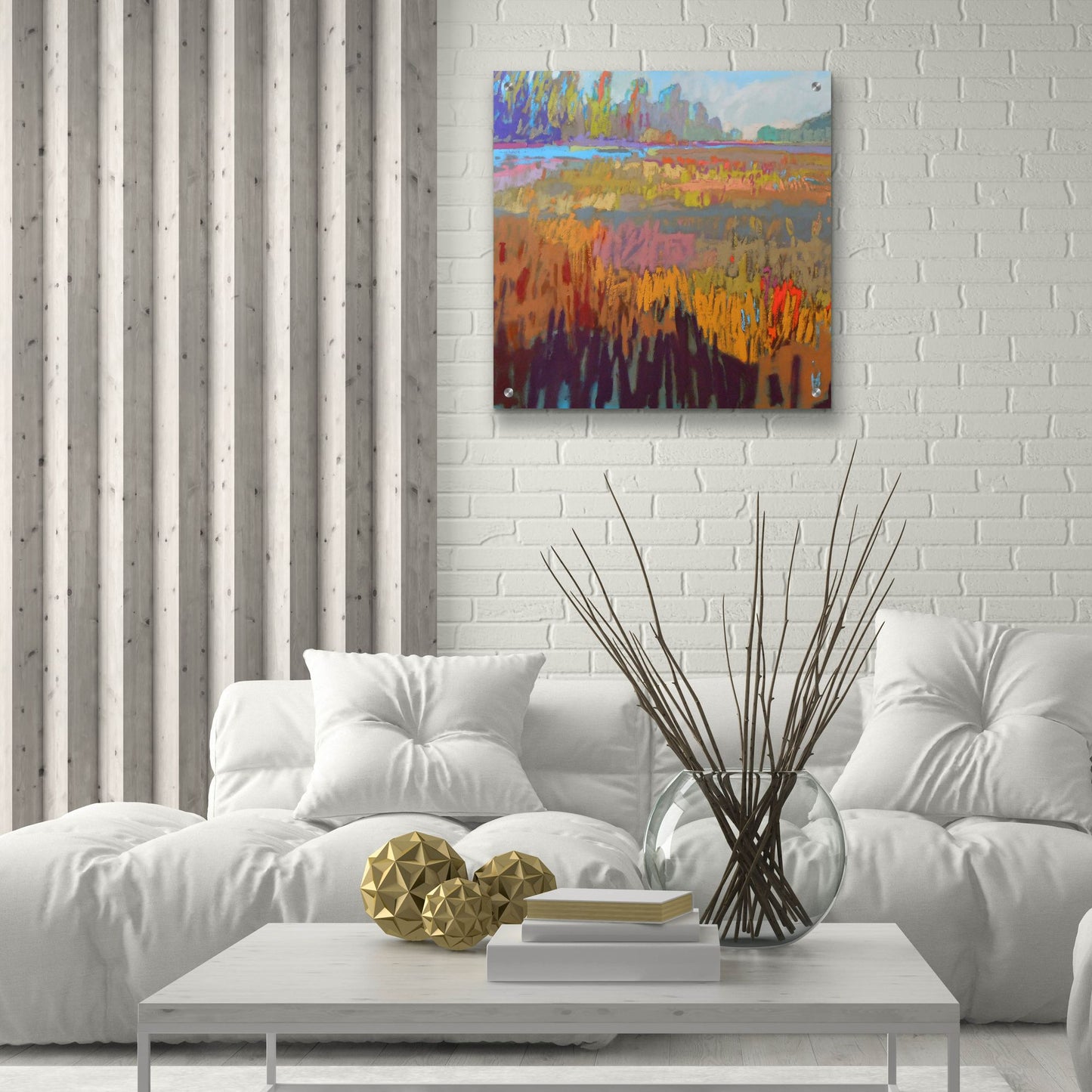 Epic Art ' Colorfield XXII' by Jane Schmidt, Acrylic Glass Wall Art,24x24