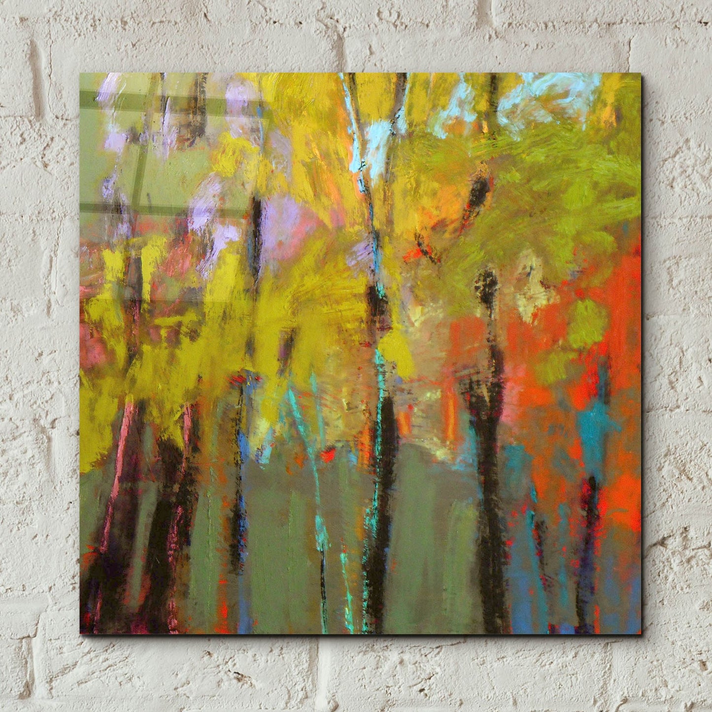 Epic Art ' Trees Three' by Jane Schmidt, Acrylic Glass Wall Art,12x12