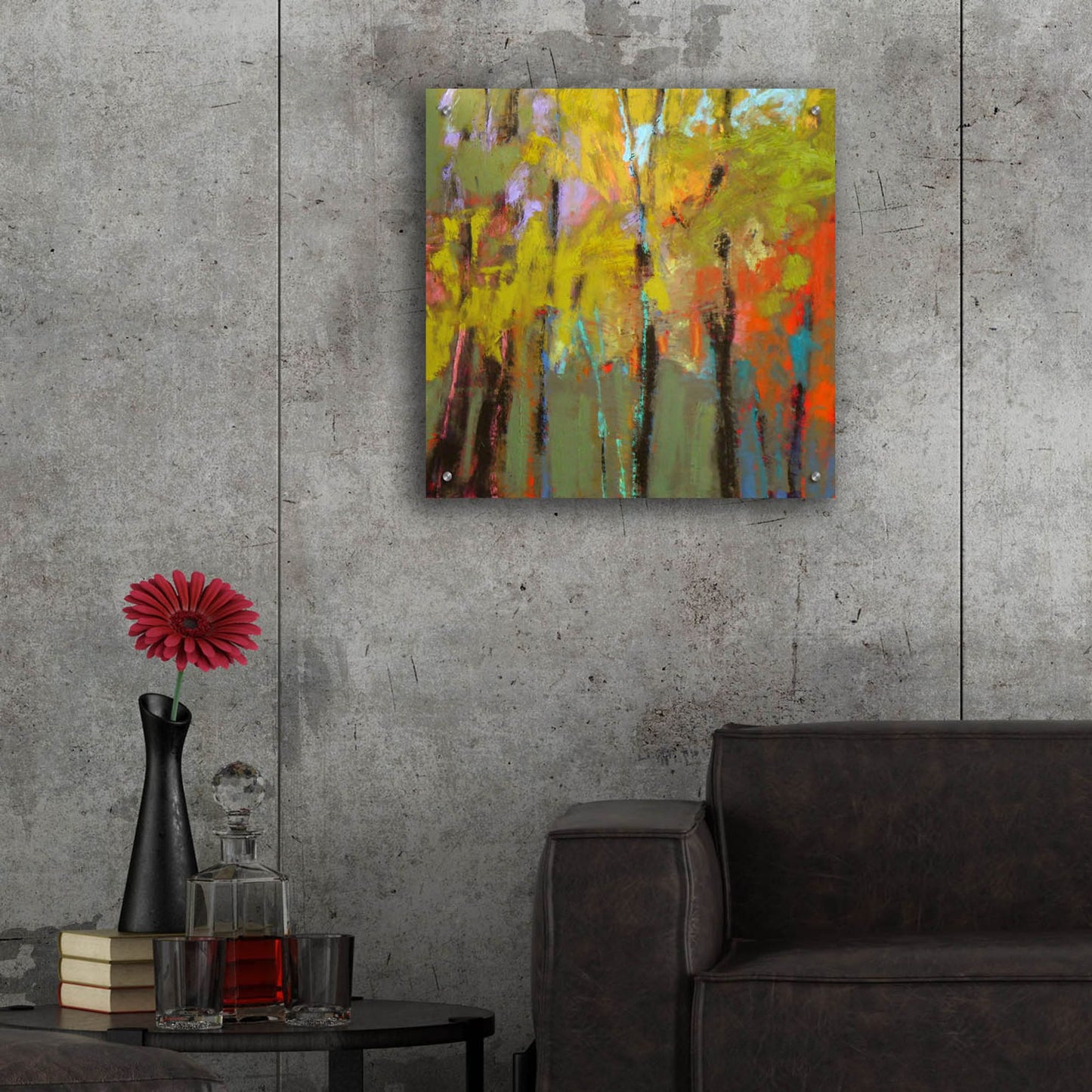 Epic Art ' Trees Three' by Jane Schmidt, Acrylic Glass Wall Art,24x24