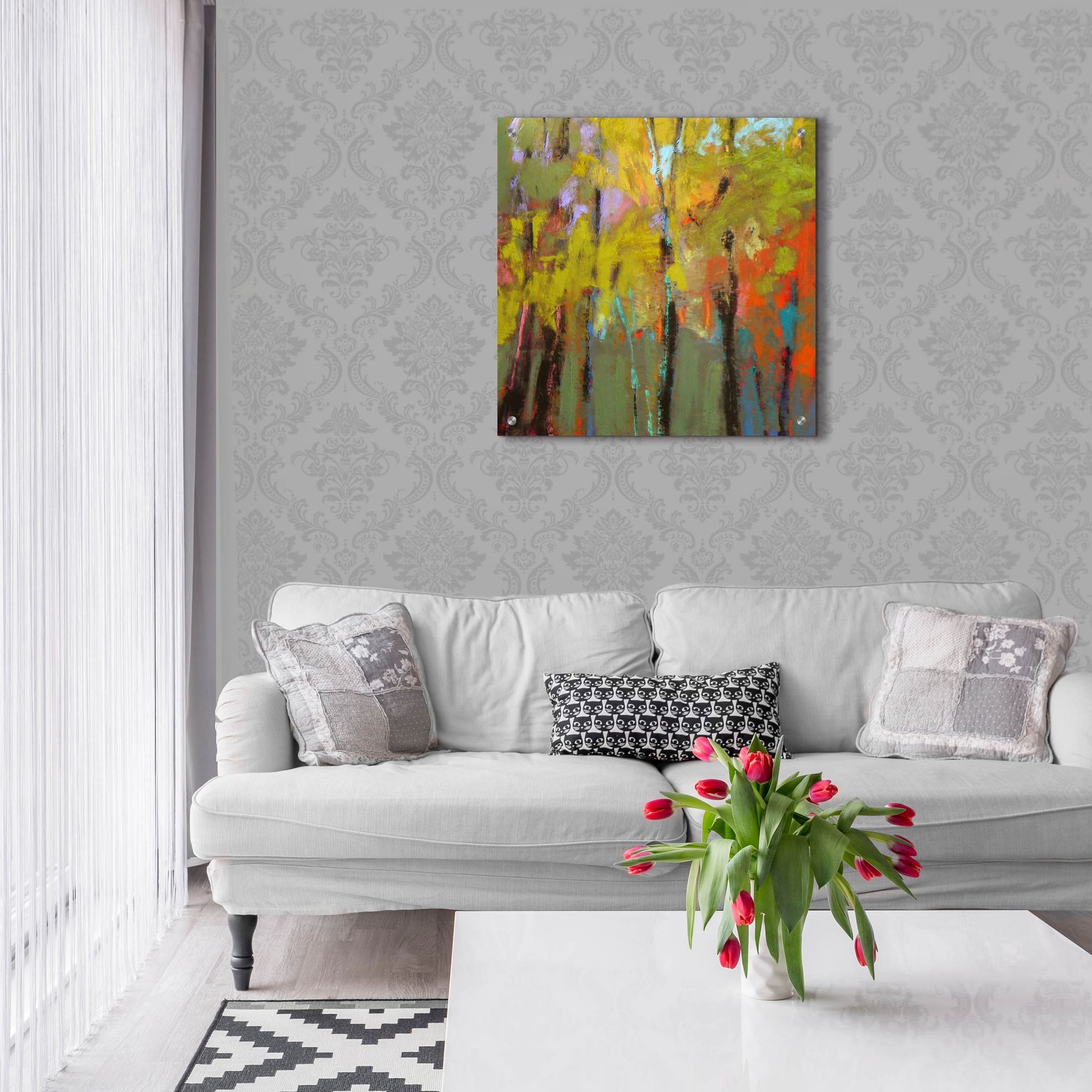 Epic Art ' Trees Three' by Jane Schmidt, Acrylic Glass Wall Art,24x24