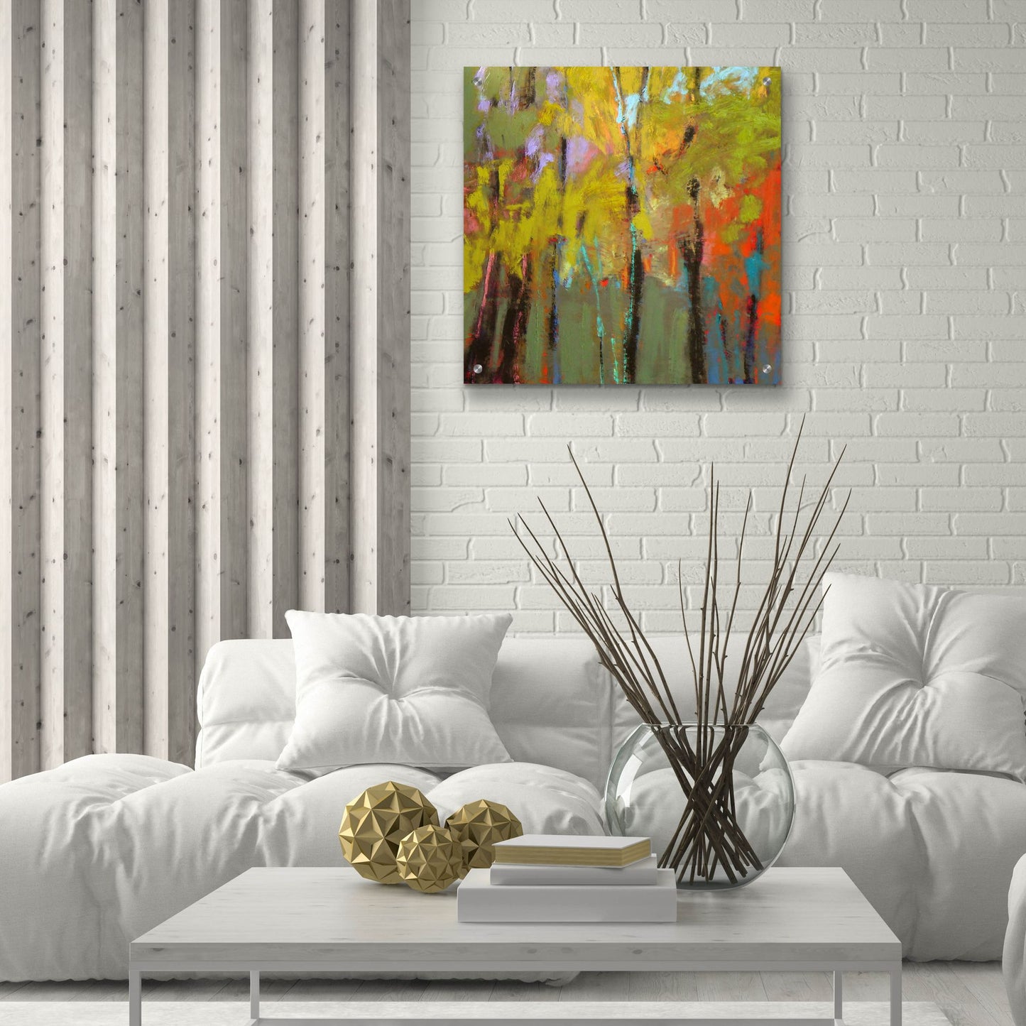 Epic Art ' Trees Three' by Jane Schmidt, Acrylic Glass Wall Art,24x24