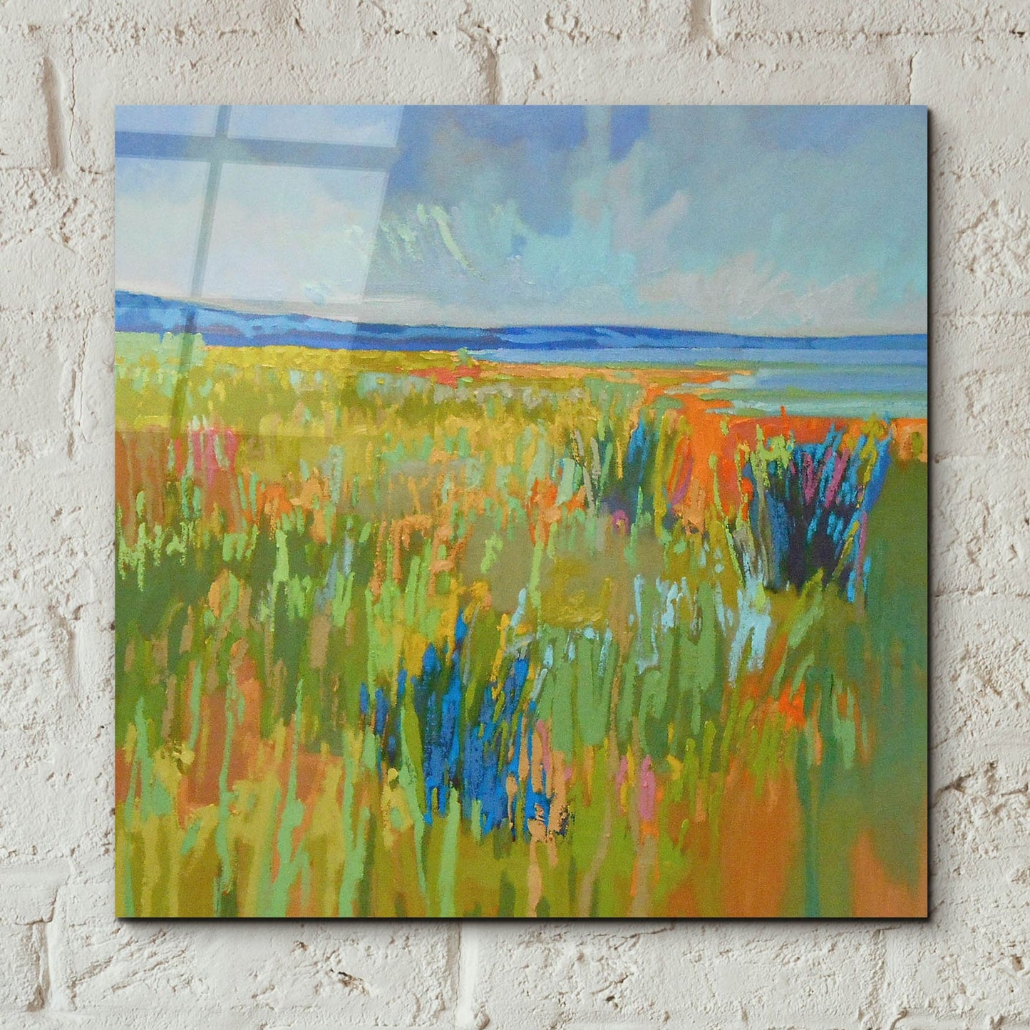 Epic Art ' Lake Shore II' by Jane Schmidt, Acrylic Glass Wall Art,12x12