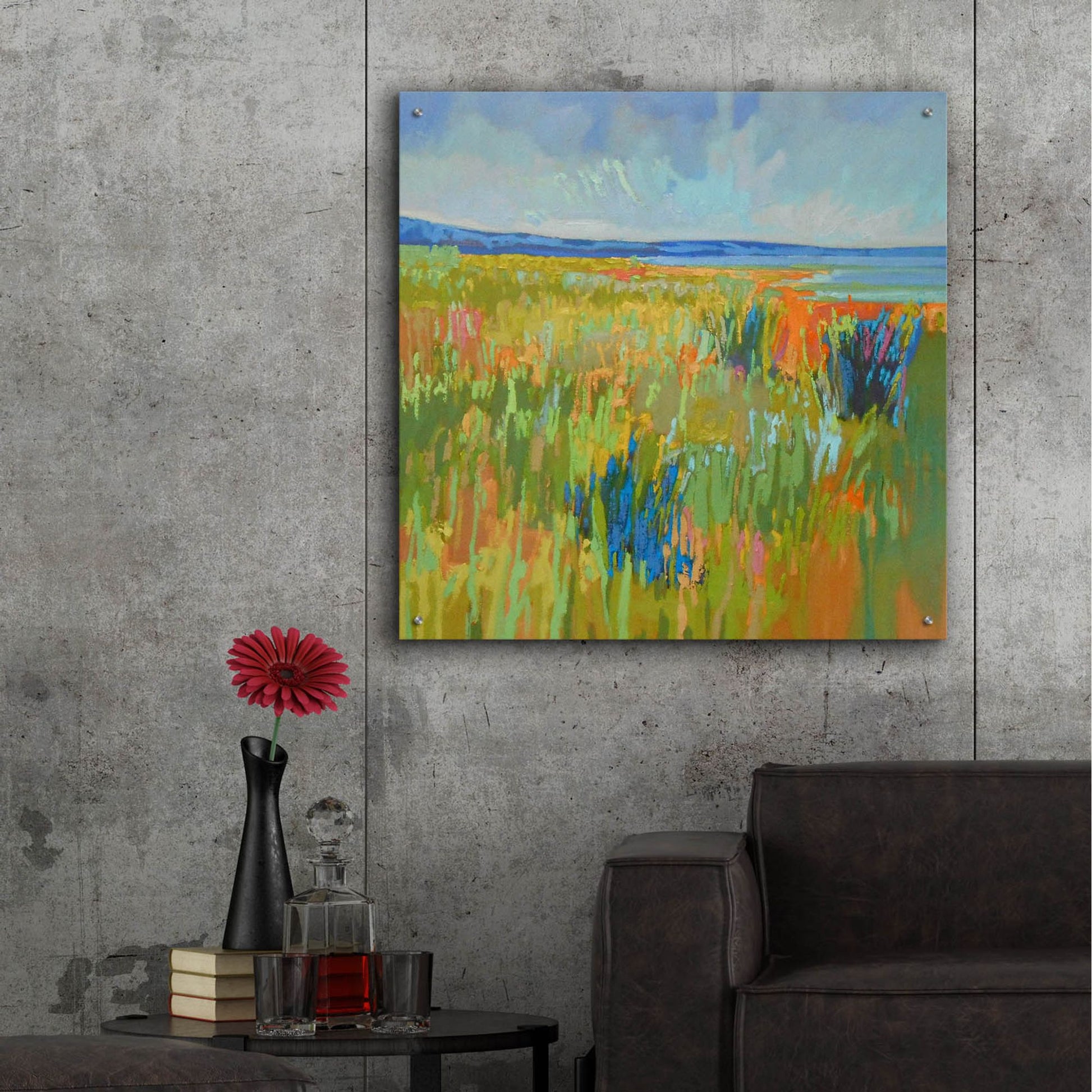 Epic Art ' Lake Shore II' by Jane Schmidt, Acrylic Glass Wall Art,36x36