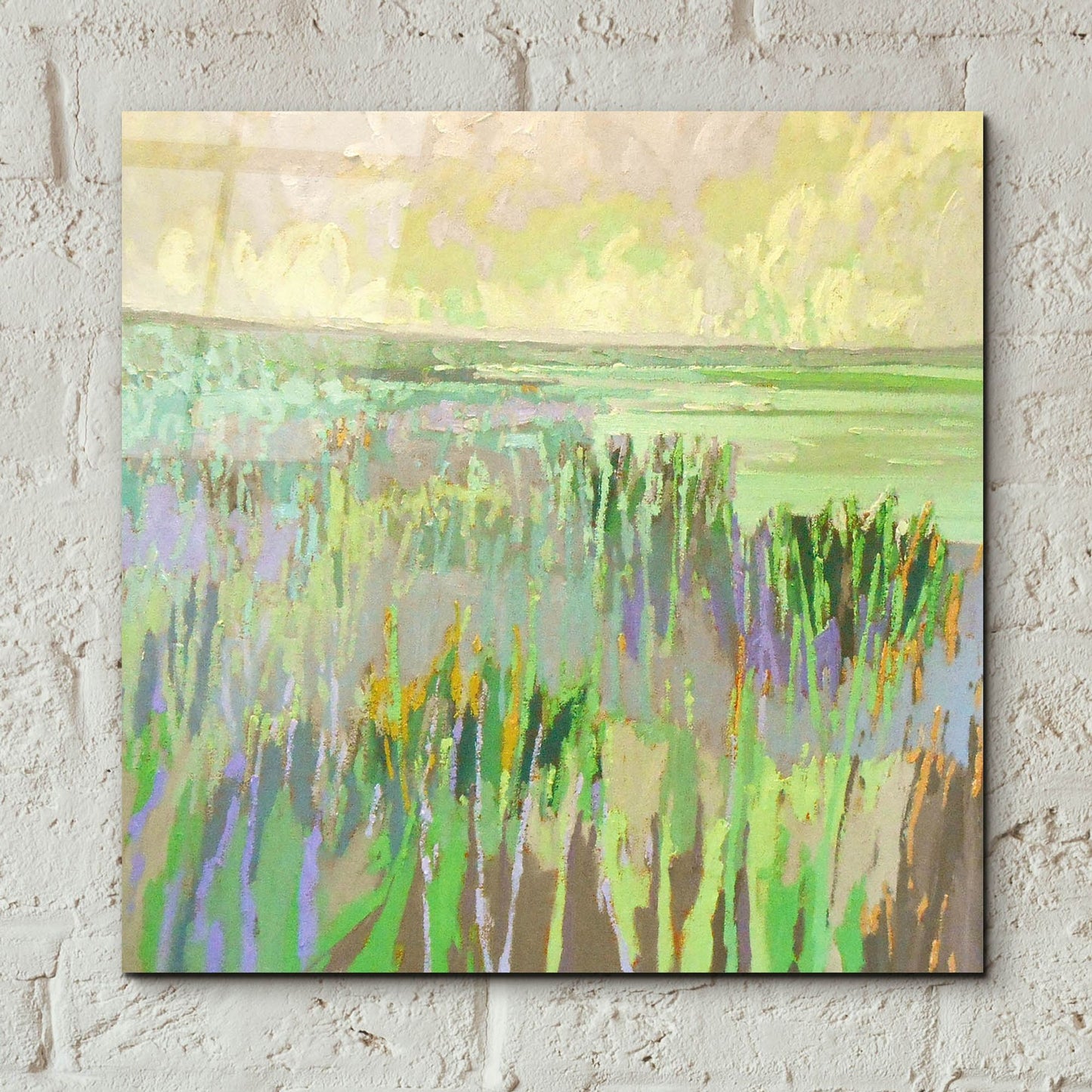 Epic Art ' Lake Shore III' by Jane Schmidt, Acrylic Glass Wall Art,12x12