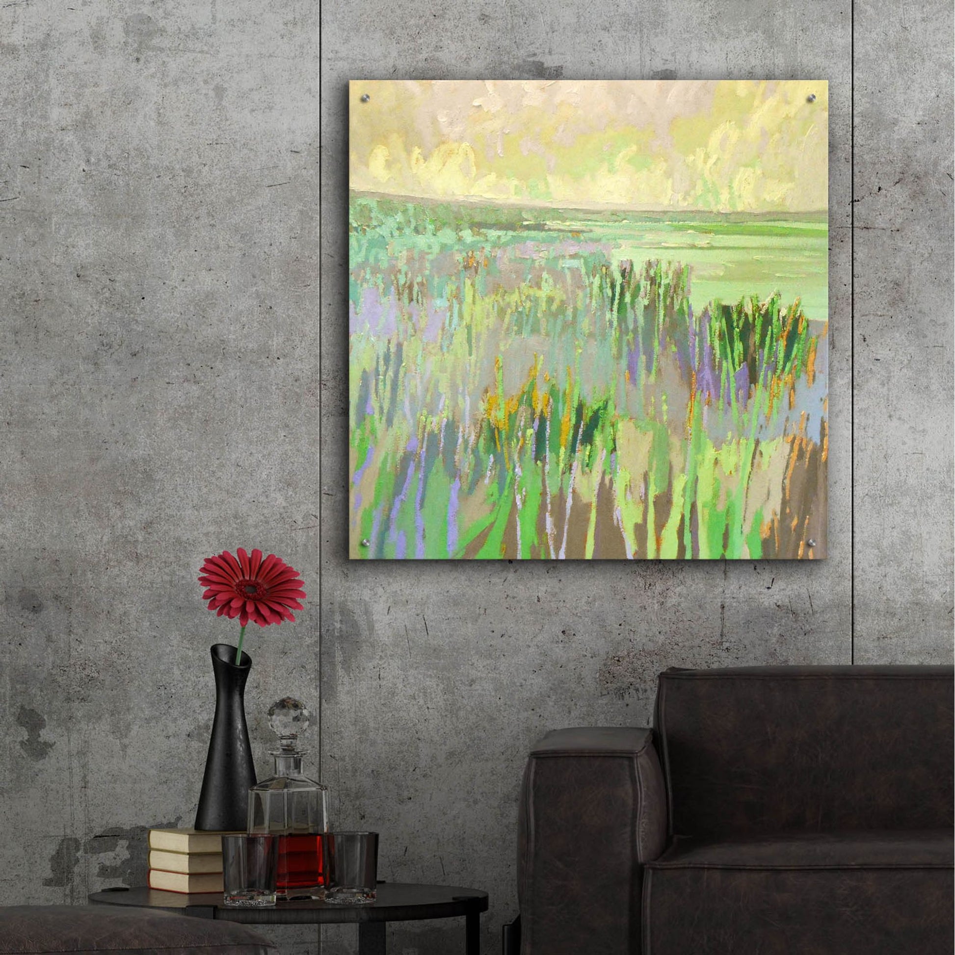 Epic Art ' Lake Shore III' by Jane Schmidt, Acrylic Glass Wall Art,36x36