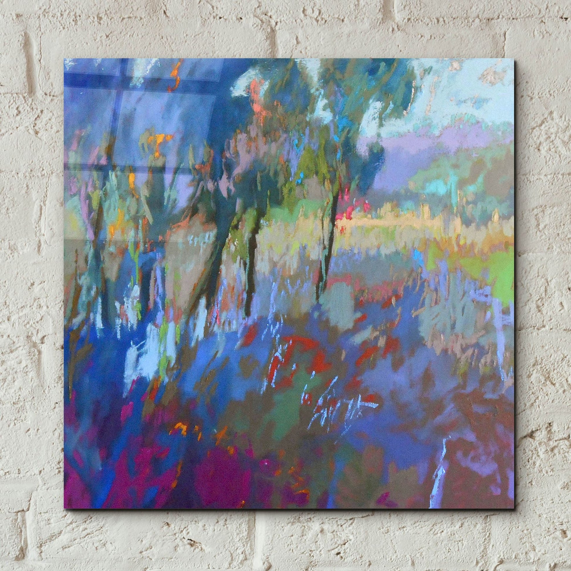 Epic Art ' Color Field 44' by Jane Schmidt, Acrylic Glass Wall Art,12x12