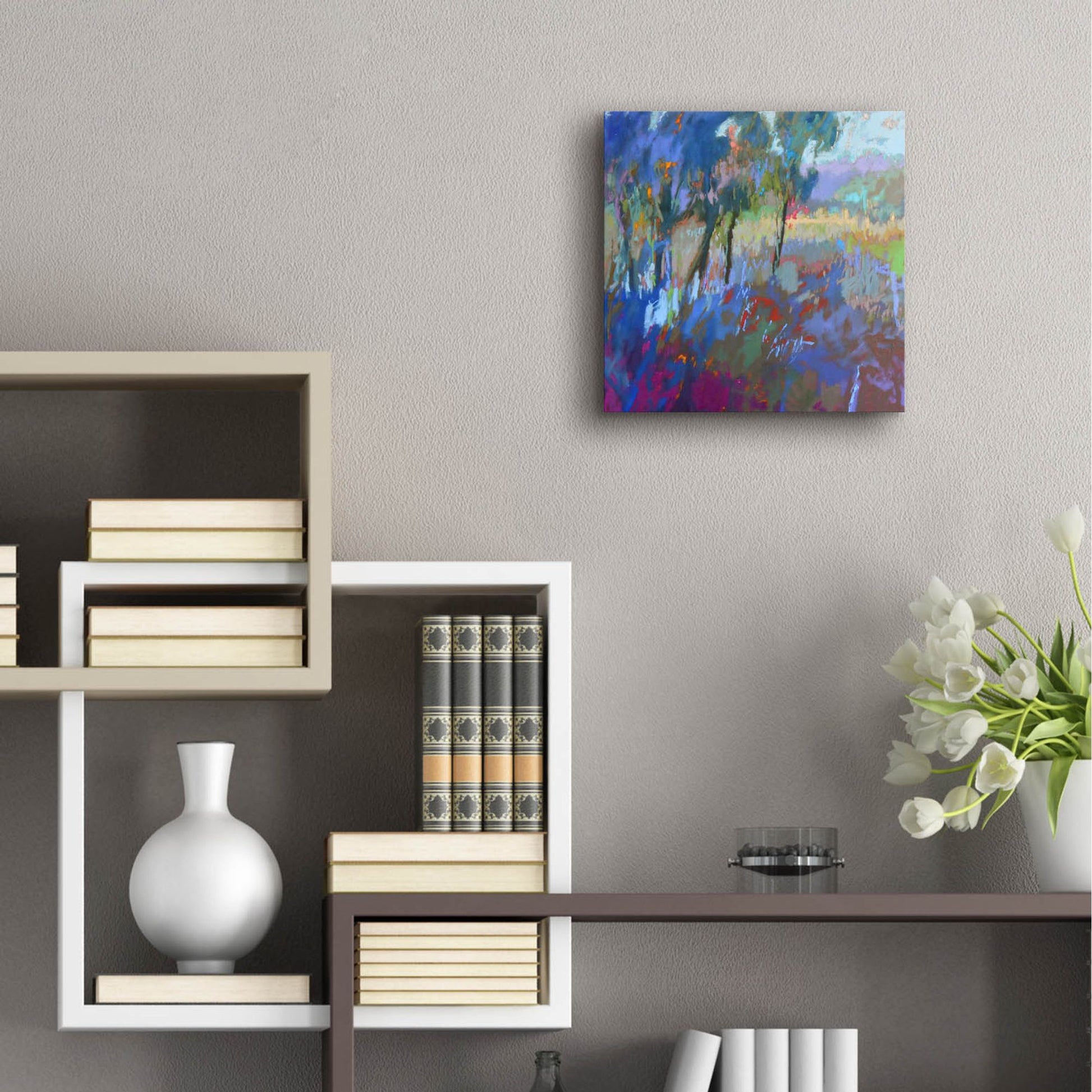 Epic Art ' Color Field 44' by Jane Schmidt, Acrylic Glass Wall Art,12x12