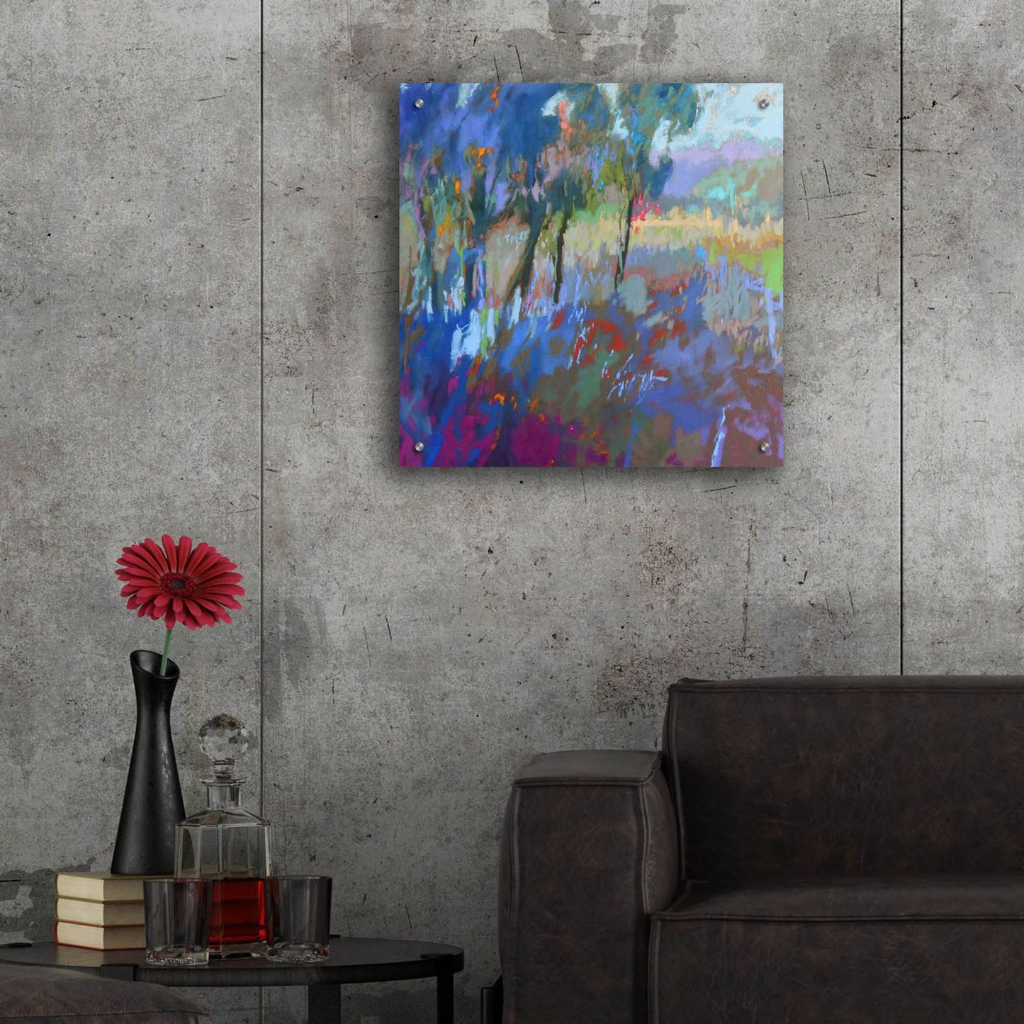 Epic Art ' Color Field 44' by Jane Schmidt, Acrylic Glass Wall Art,24x24
