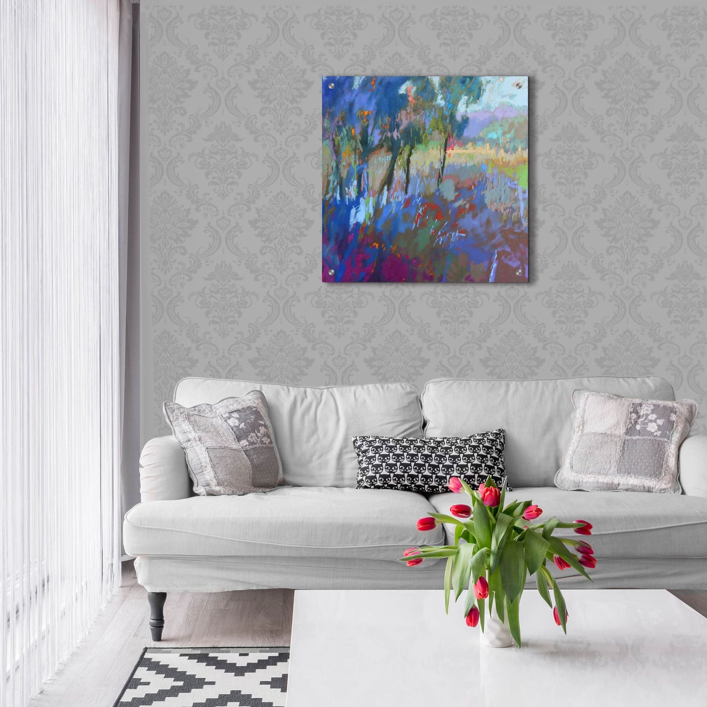 Epic Art ' Color Field 44' by Jane Schmidt, Acrylic Glass Wall Art,24x24