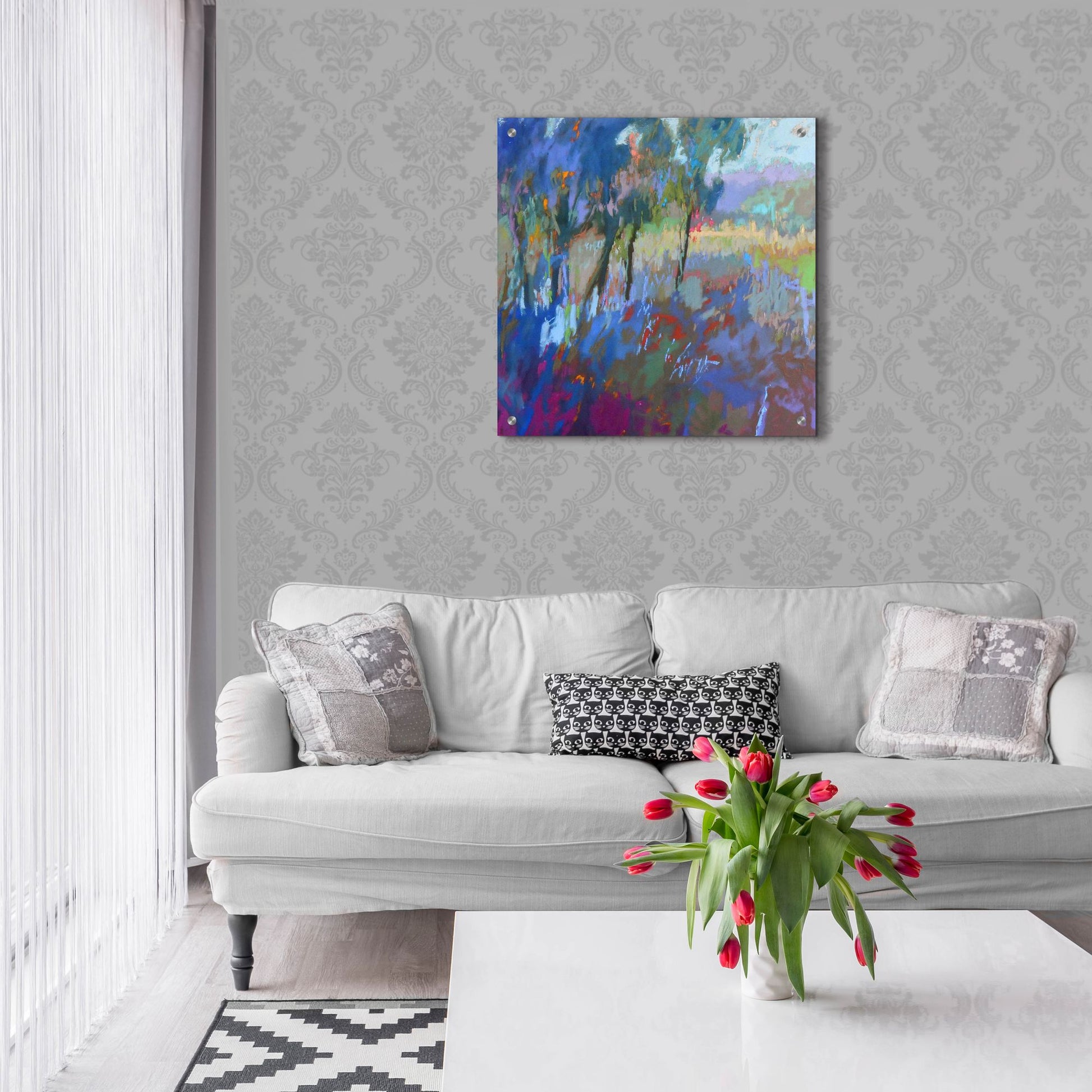 Epic Art ' Color Field 44' by Jane Schmidt, Acrylic Glass Wall Art,24x24
