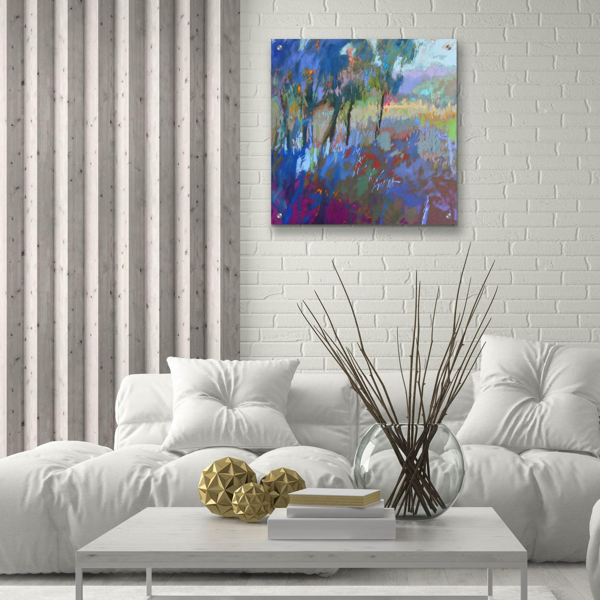 Epic Art ' Color Field 44' by Jane Schmidt, Acrylic Glass Wall Art,24x24