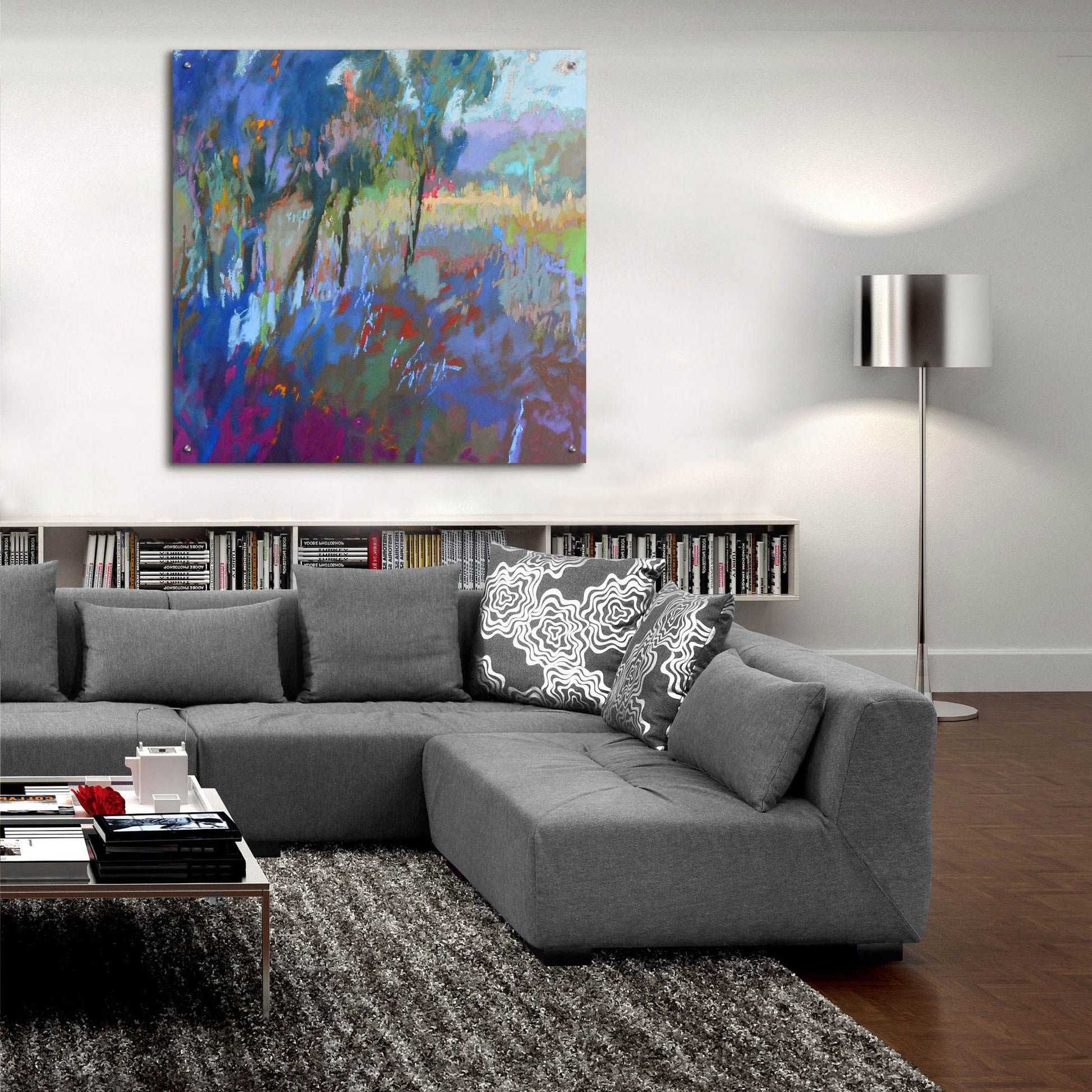 Epic Art ' Color Field 44' by Jane Schmidt, Acrylic Glass Wall Art,36x36