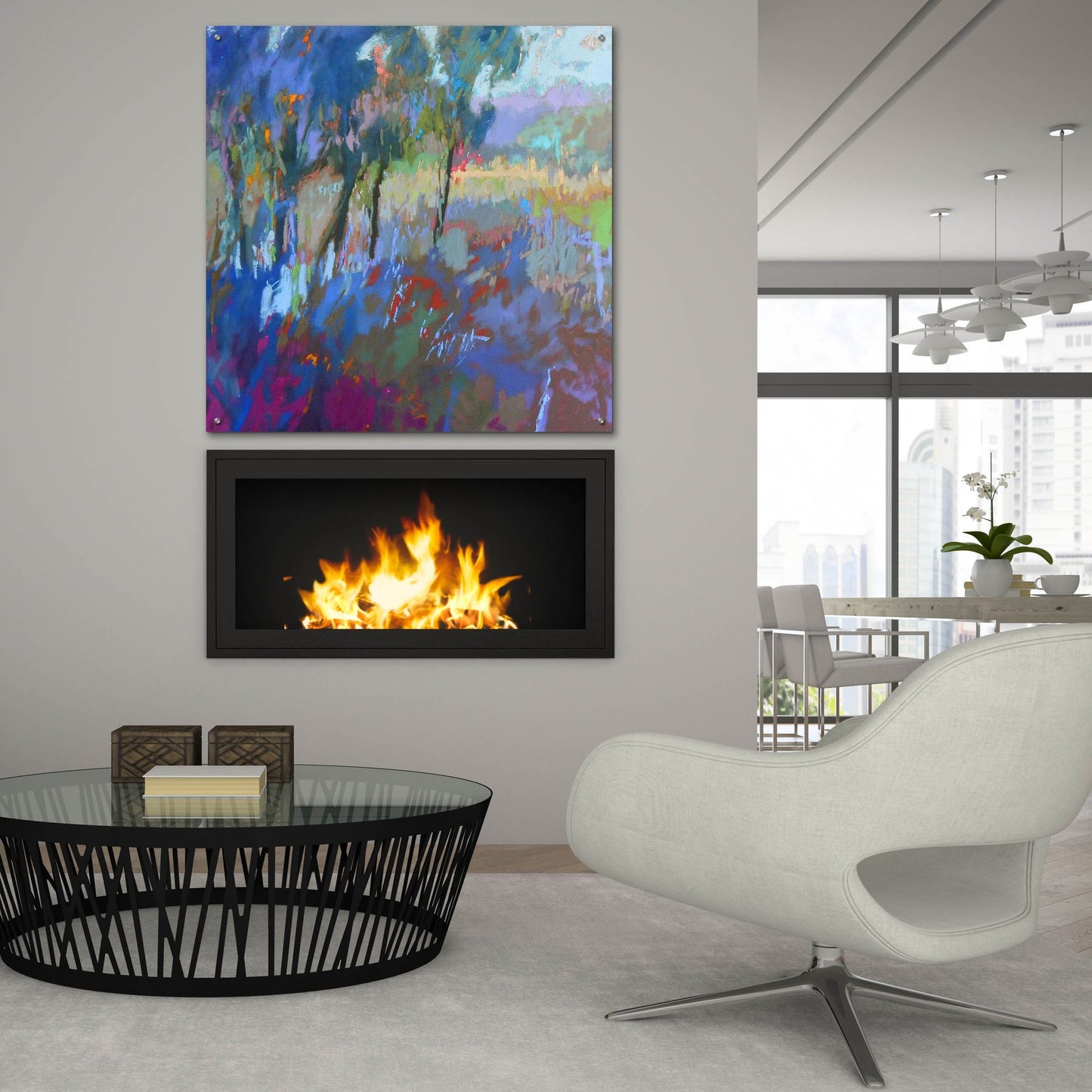 Epic Art ' Color Field 44' by Jane Schmidt, Acrylic Glass Wall Art,36x36
