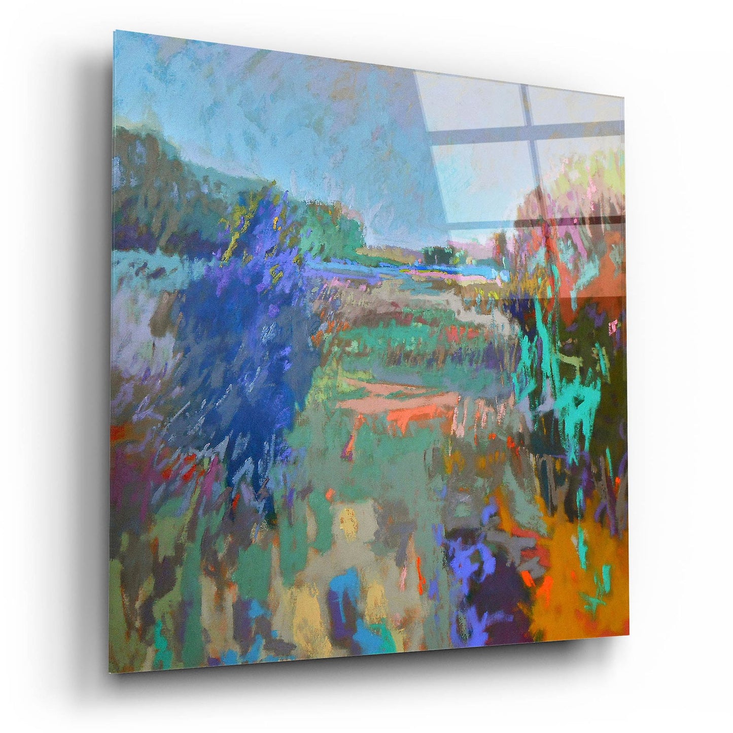 Epic Art ' Color Field 45' by Jane Schmidt, Acrylic Glass Wall Art,12x12